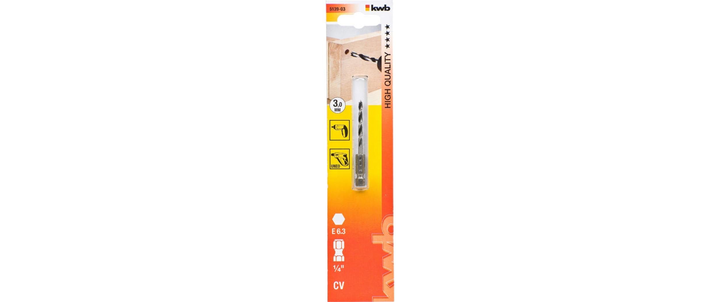 kwb Holzbohrer 1/4 3 mm