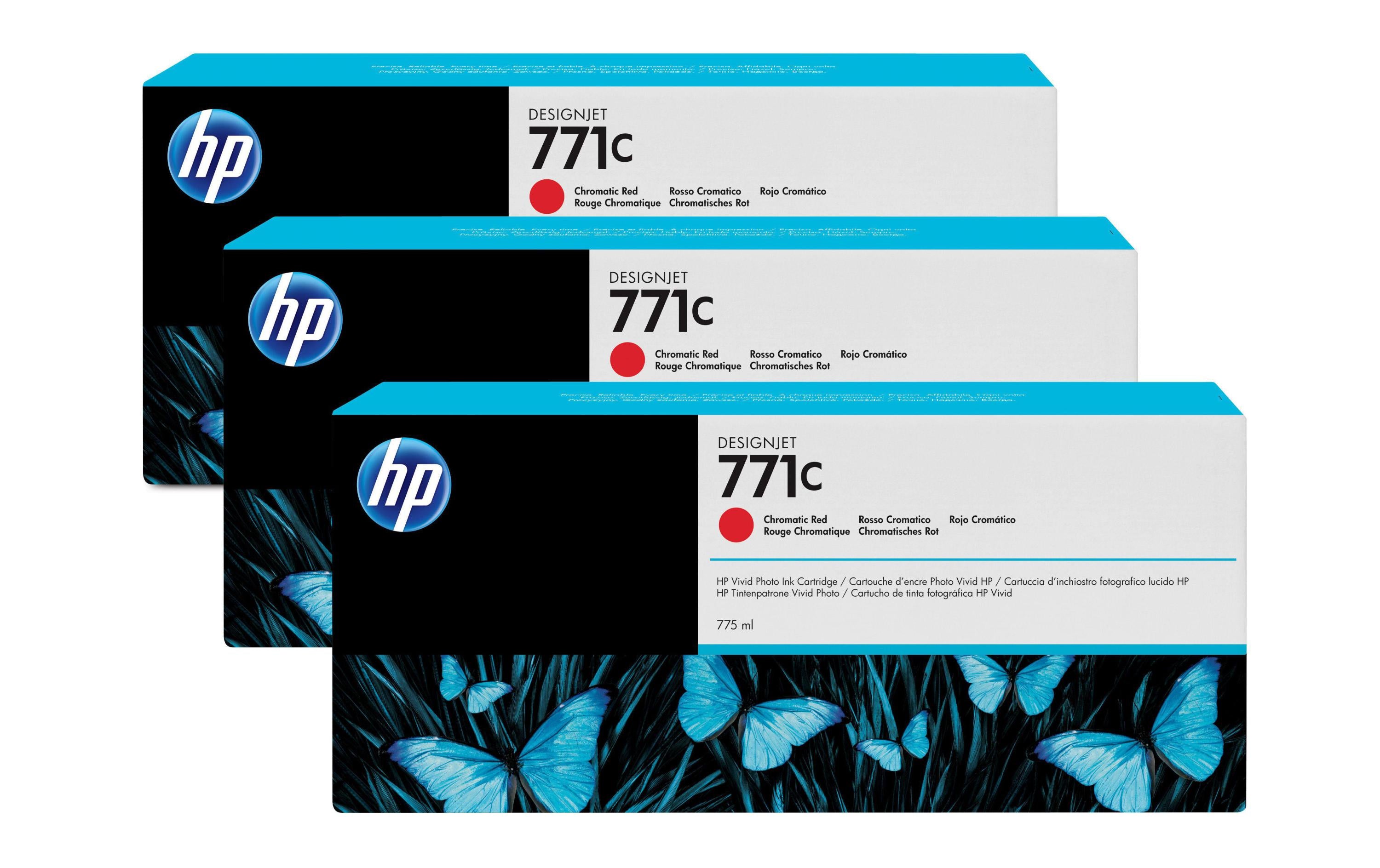HP Tinte Nr. 771C (B6Y32A) Chromatic Red (3er-Pack)