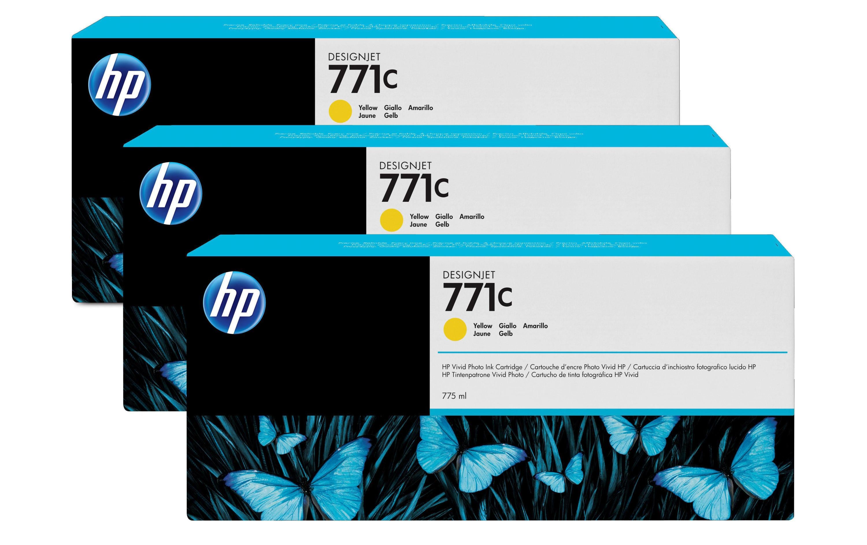 HP Tinte Nr. 771C (B6Y34A) Yellow (3er-Pack)