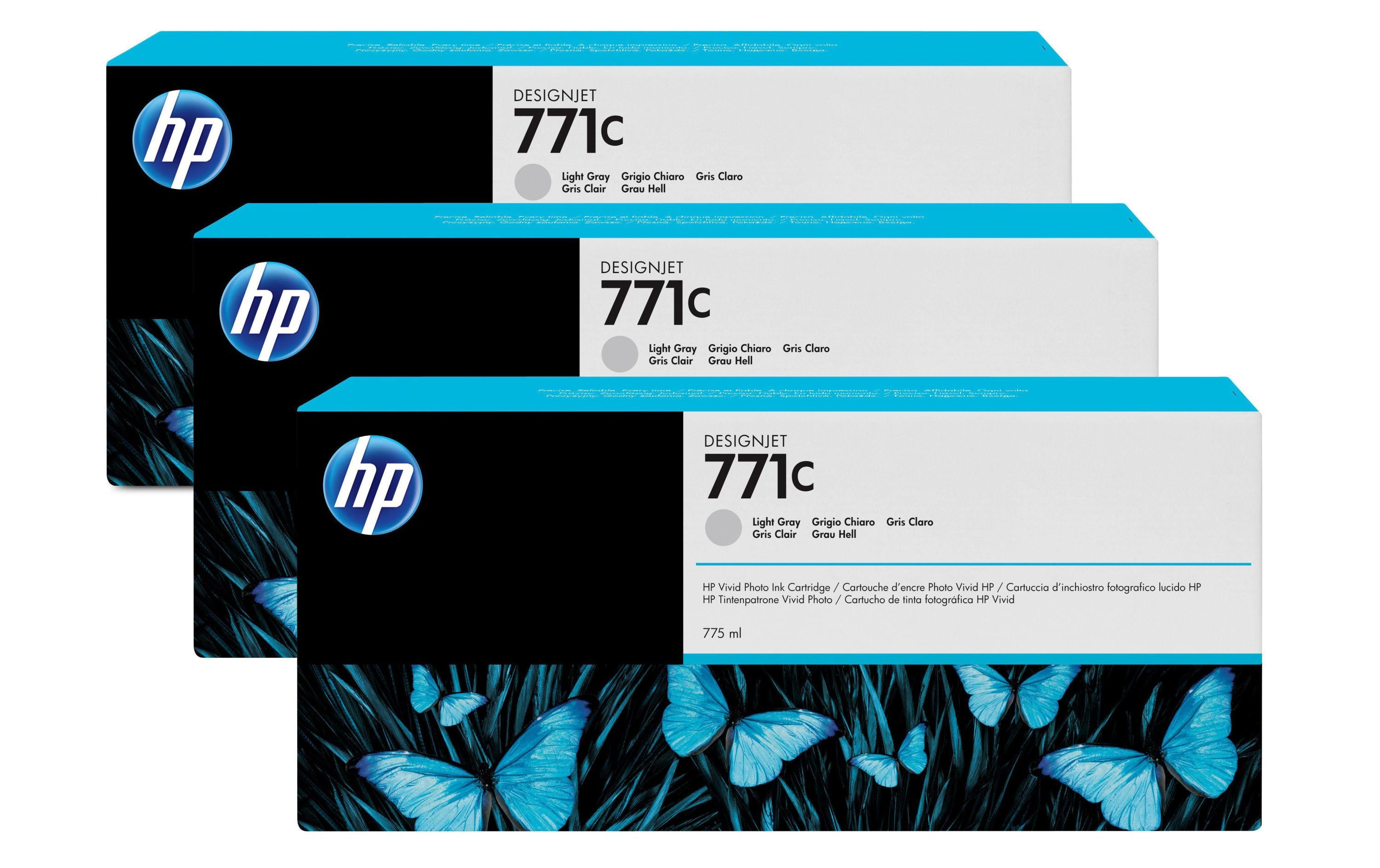 HP Tinte Nr. 771C (B6Y38A) Light Grey (3er-Pack)