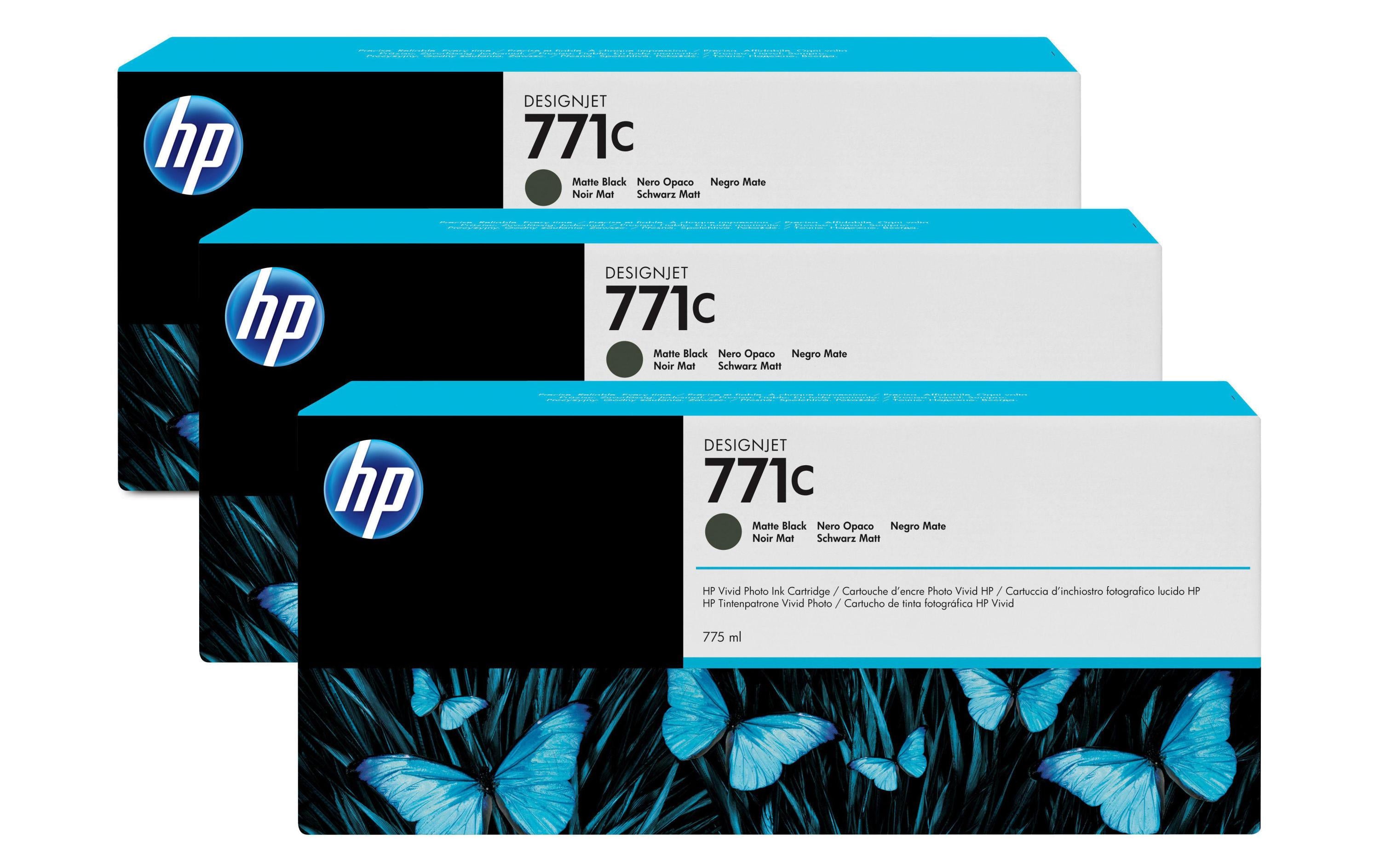HP Tinte Nr. 771C (B6Y31A) Matte Black (3er-Pack)