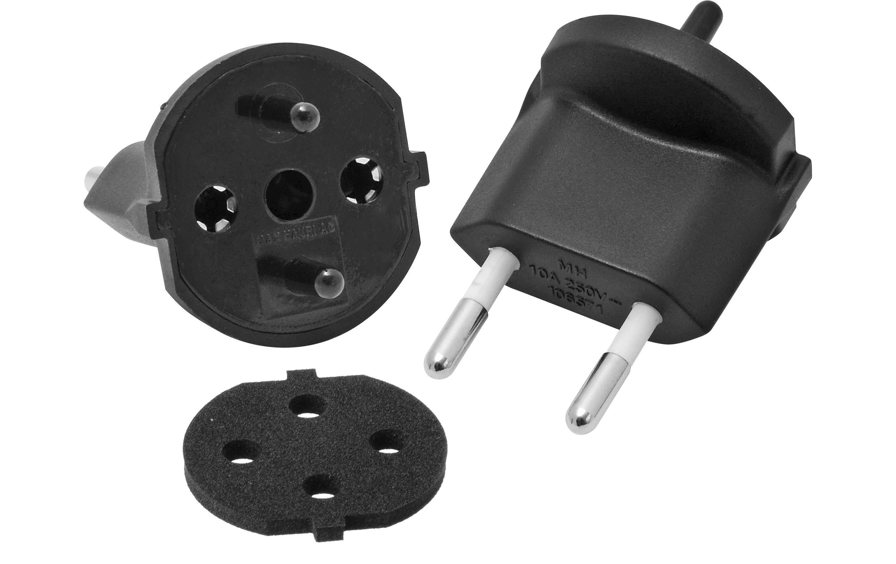Max Hauri Fixadapter SchuKo Konturenstecker – T11 IP44 mit Moosgummi