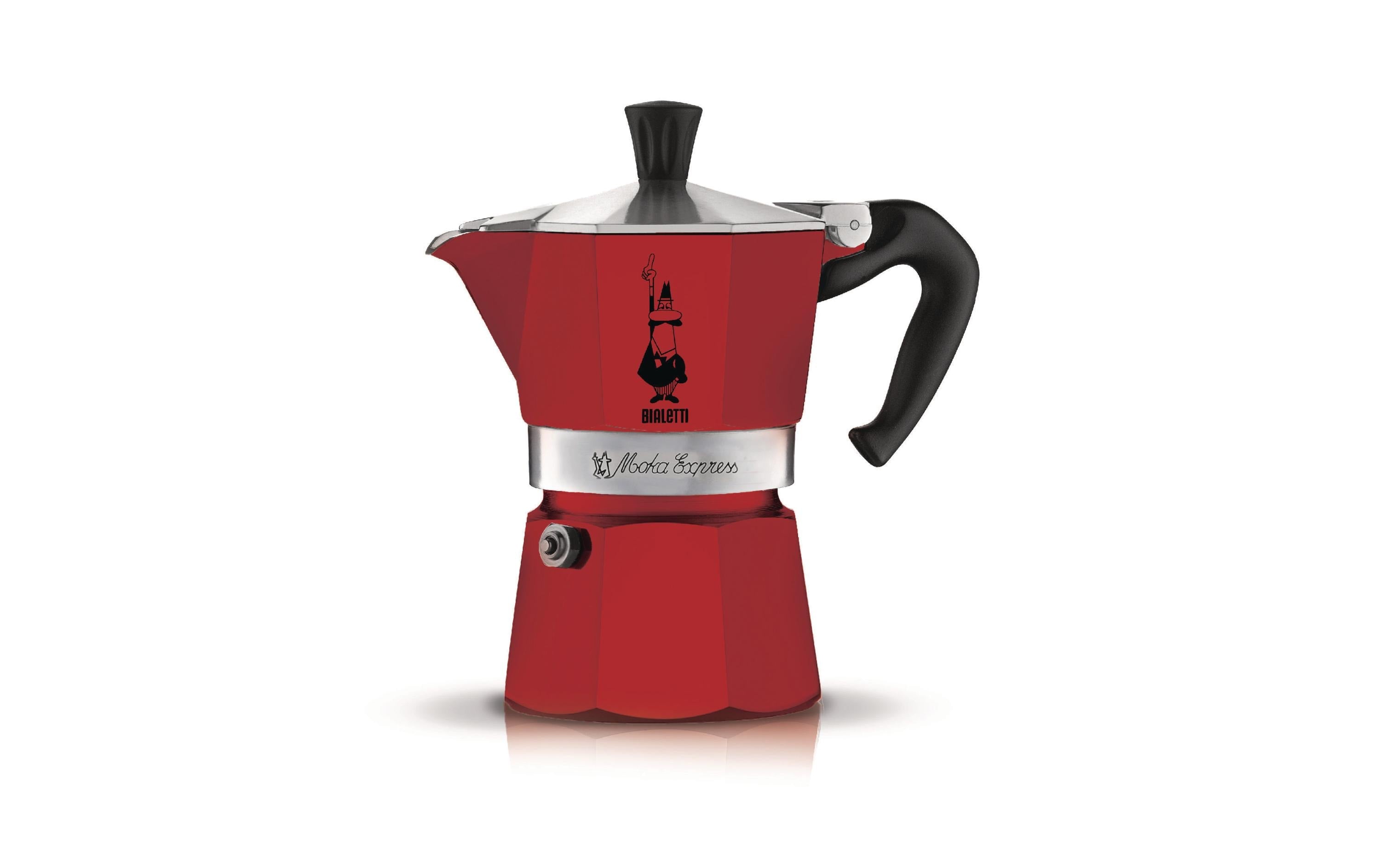 Bialetti Espressokocher Moka Express 3 Tassen, Rot