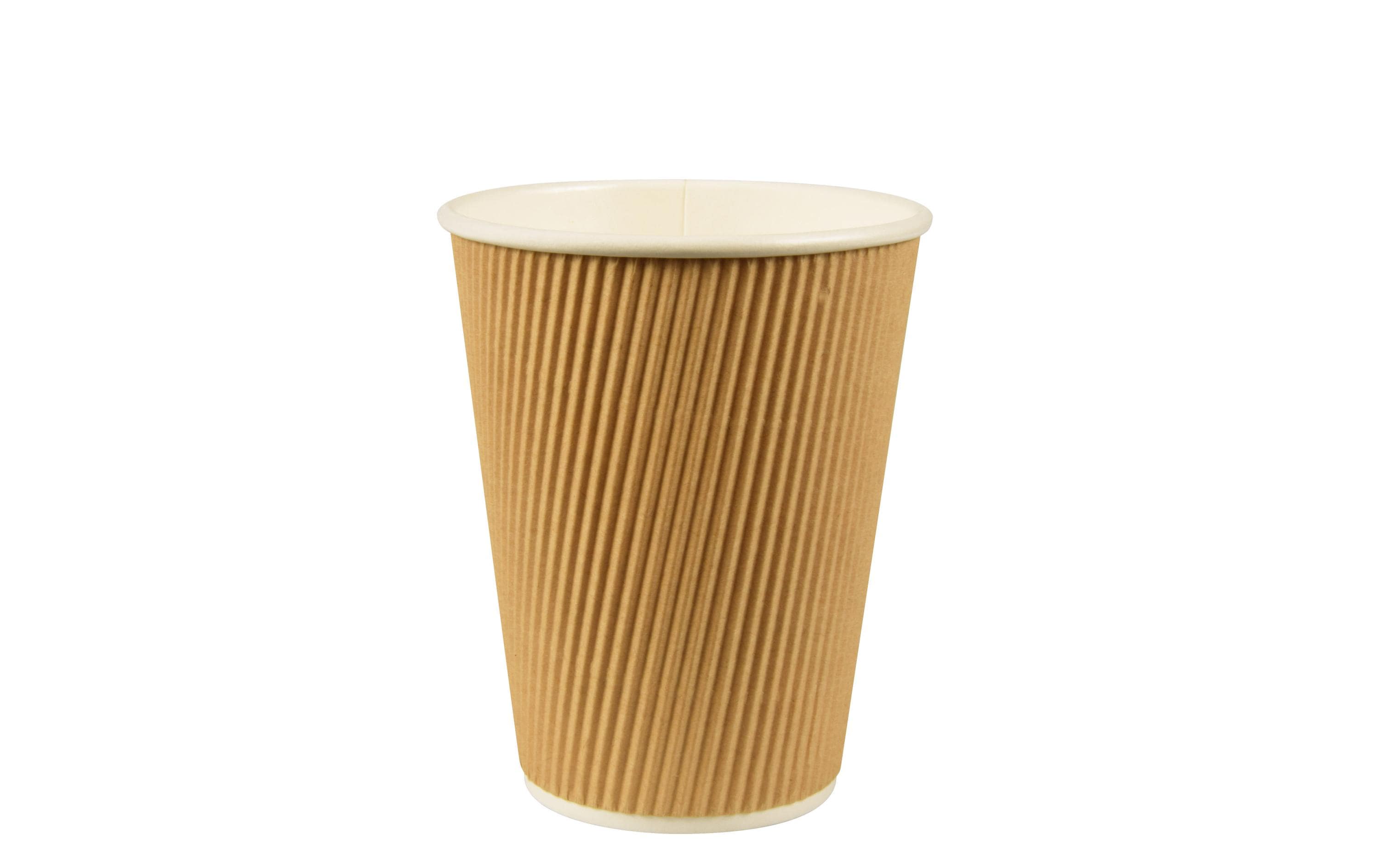 Papstar Einweg-Kaffeebecher Ripple Wall 300 ml 25 Stück, Nature