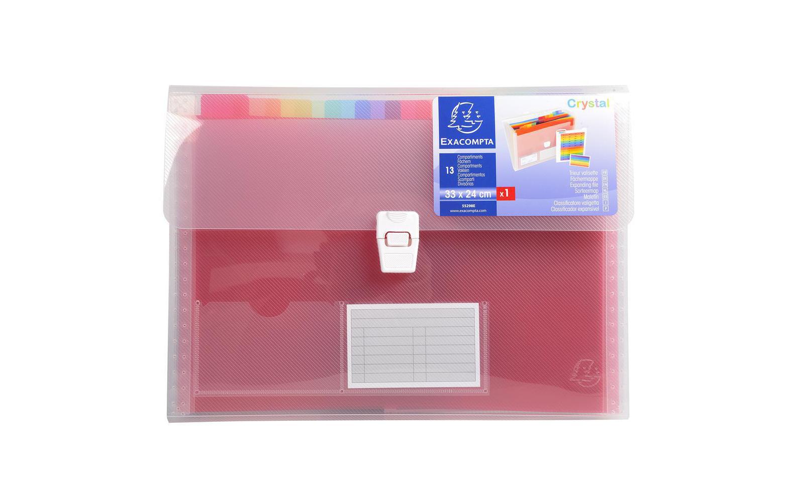 Exacompta Fächermappe Crystal A4, Transparent