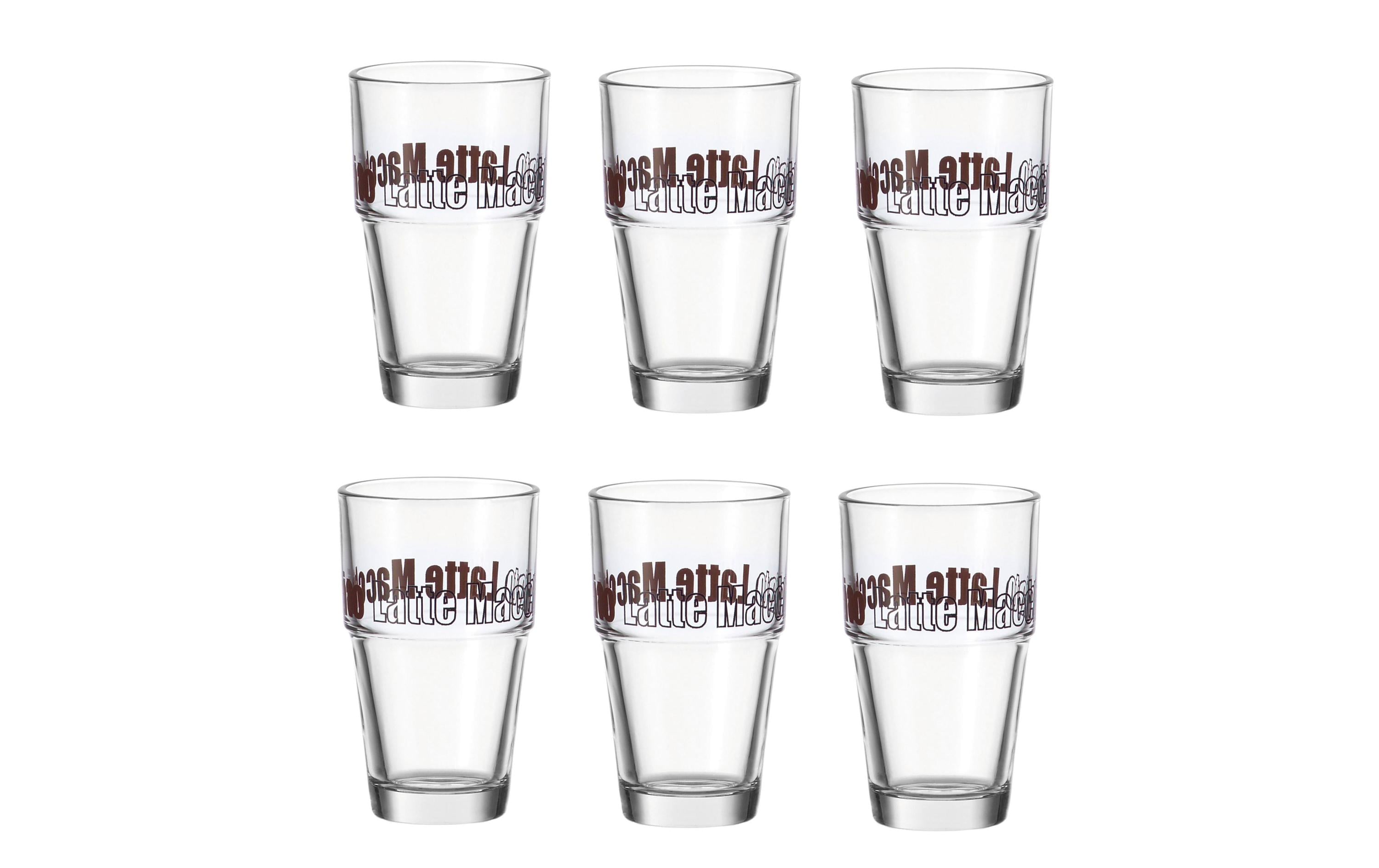 Leonardo Latte Macchiato Becher Solo 410 ml, 6 Stück, Transparent
