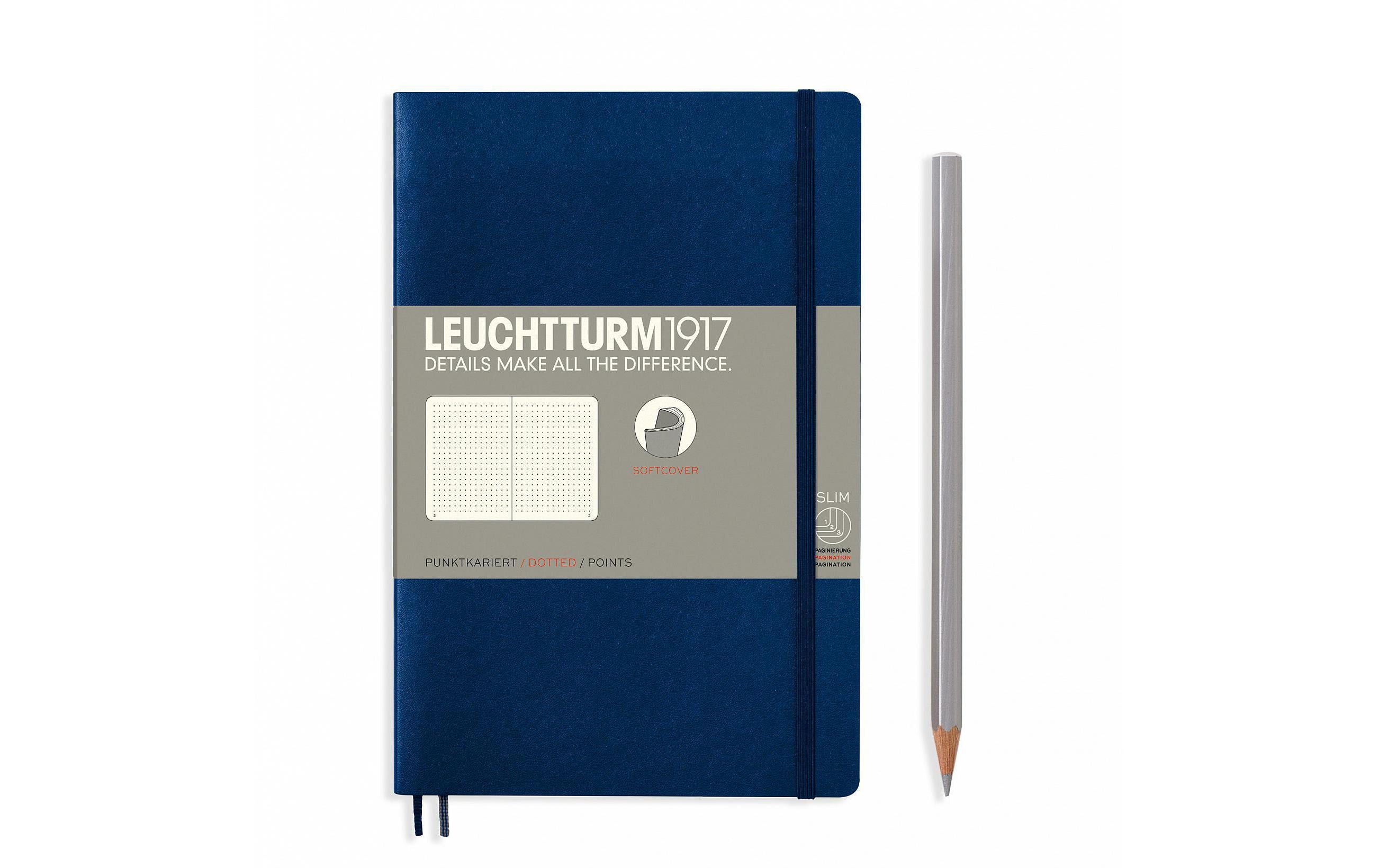 Leuchtturm Notizbuch Paperback Softcover B6, Dot, Marineblau