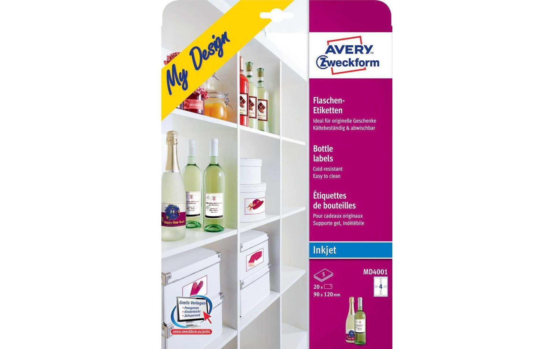Avery Zweckform Flaschen-Etiketten MD4001  90 x 120 mm