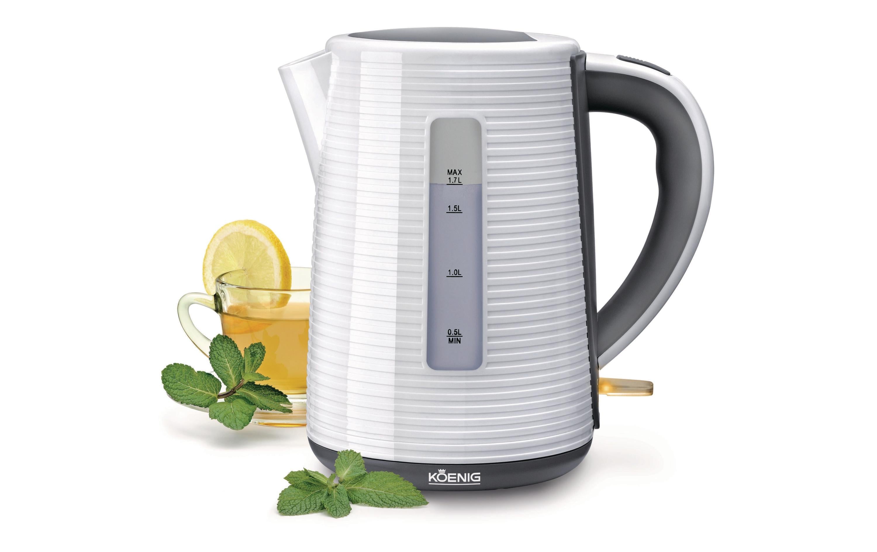 Koenig Wasserkocher Stripes 1.7 l, Anthrazit/Weiss
