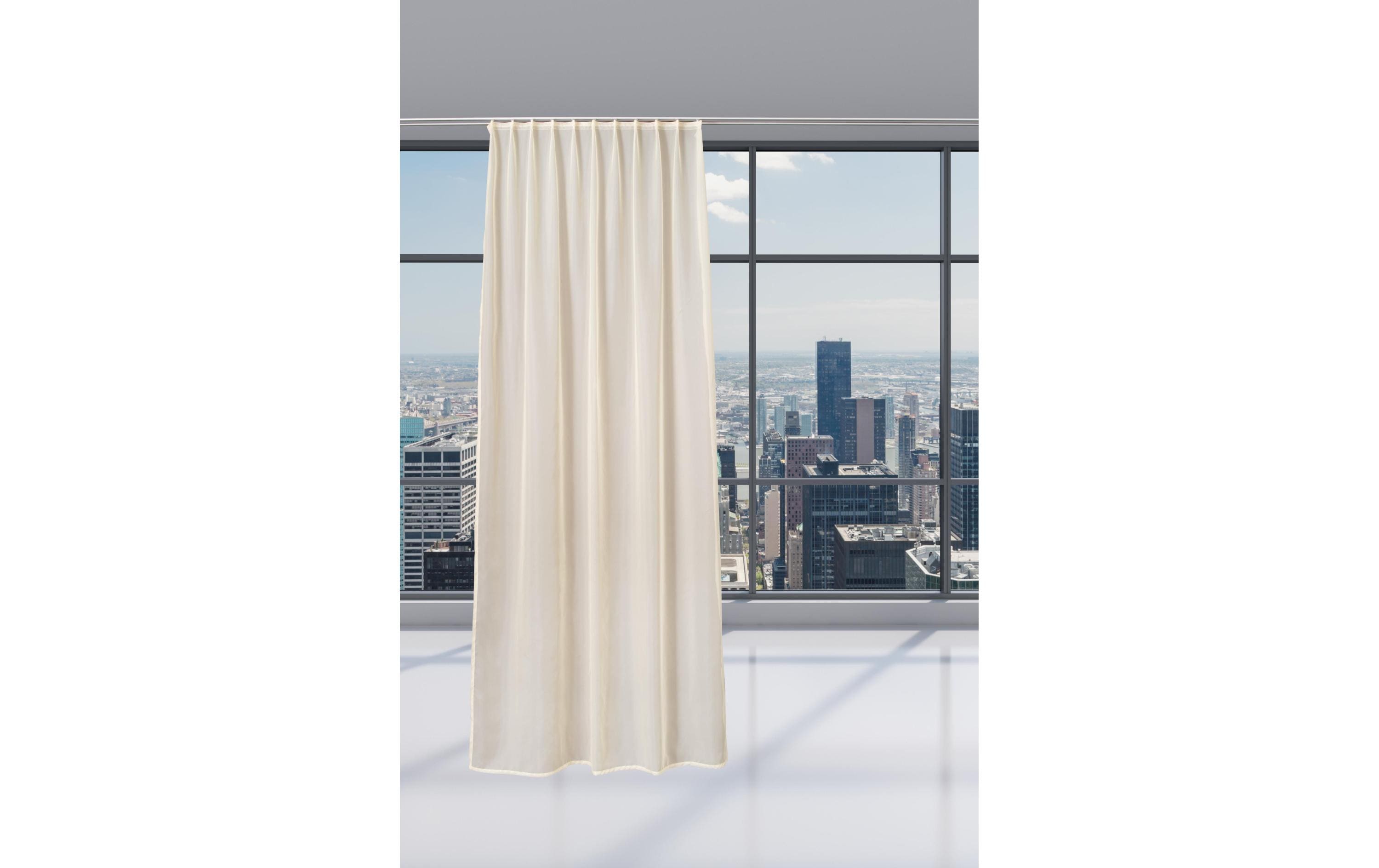 Casa Leon Tagvorhang mit Faltenband Voilette 140 cm x 245 cm, Beige