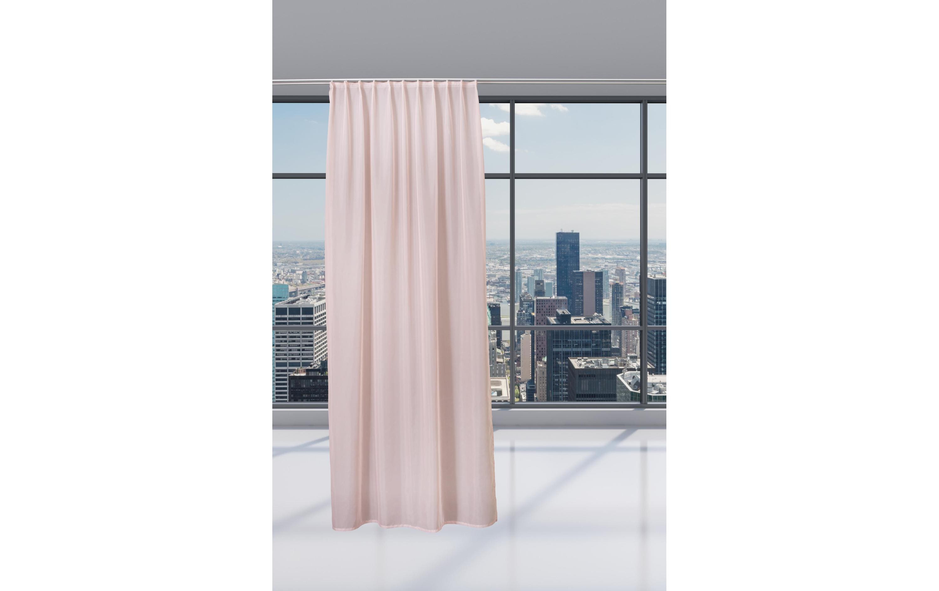 Casa Leon Tagvorhang mit Faltenband Voilette 140 cm x 245 cm, Rosa