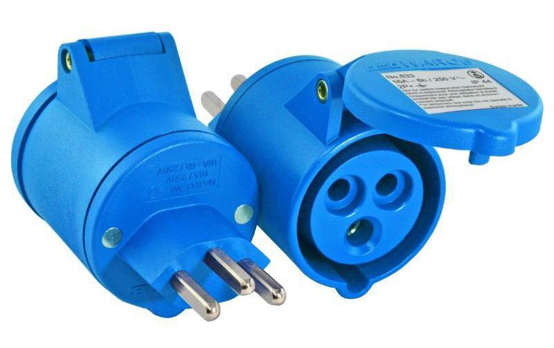 Elektromaterial Adapterstecker T23 auf CEE16/3