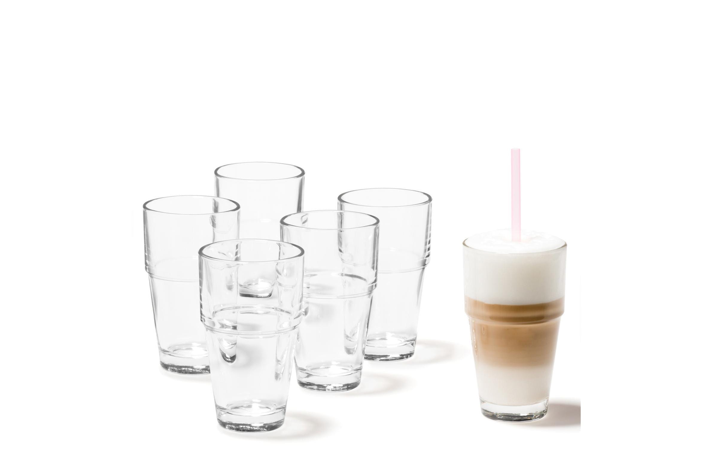 Leonardo Latte Macchiato Becher Solo 370 ml, 6 Stück, Transparent