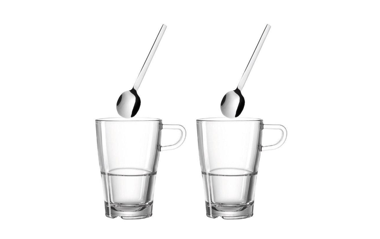 Leonardo Latte Macchiato Tasse Senso 350 ml, 2 Stück, Transparent