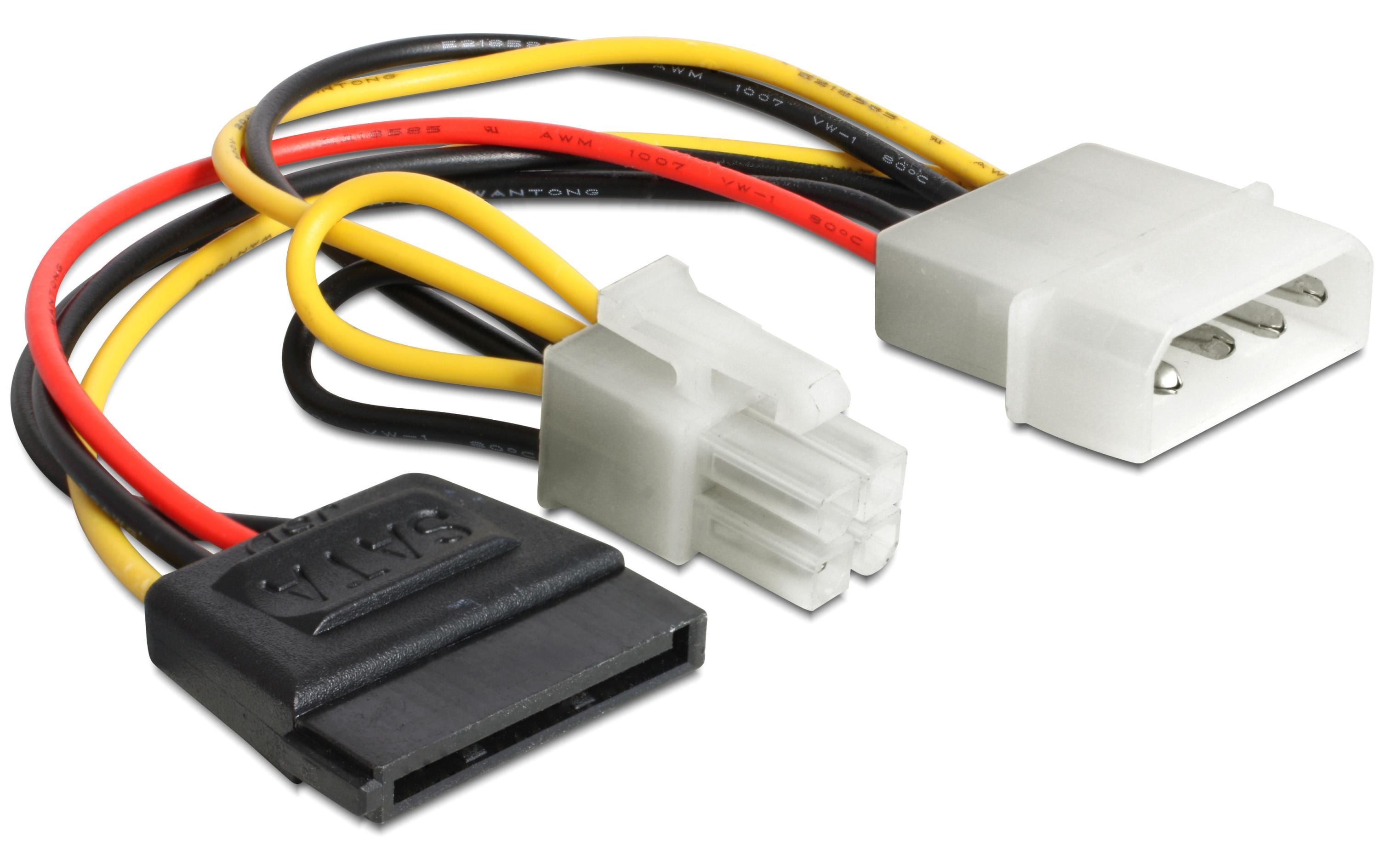 Delock Stromkabel Molex - 4Pin/SATA 15 cm