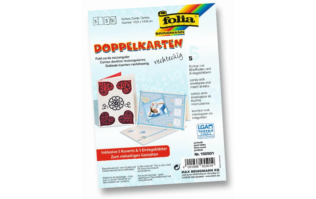 Folia Blankokarte 220 g/m² rechteckig Perlweiss