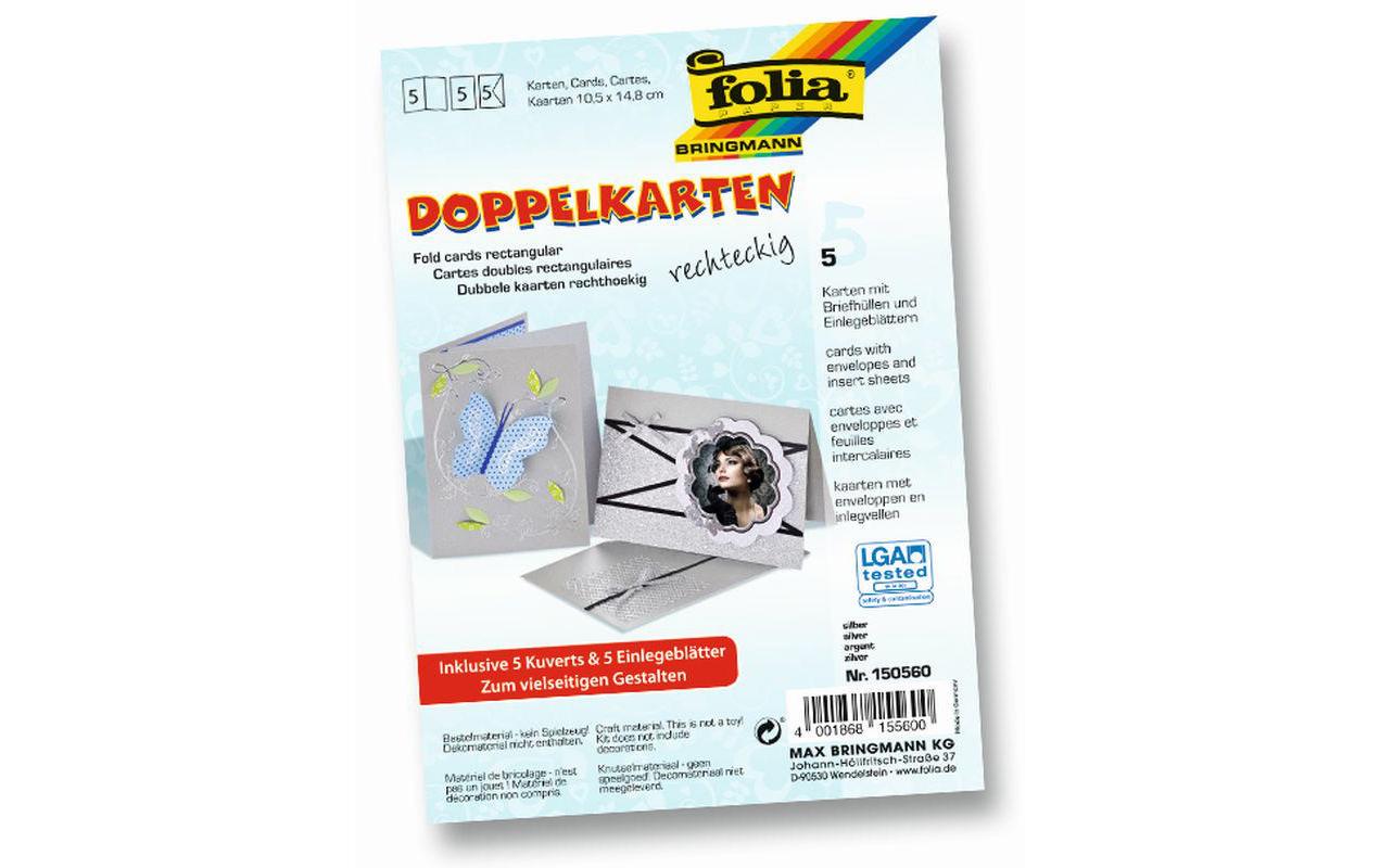 Folia Blankokarte 220 g/m² rechteckig Silber
