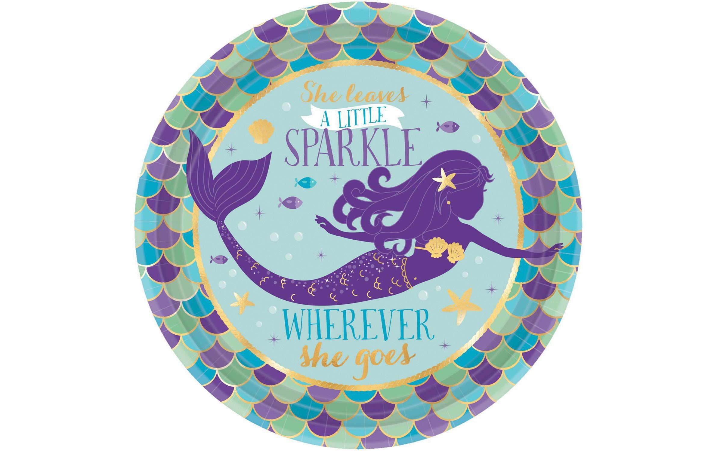 Amscan Einwegteller Meerjungfrau 23 cm, 8 Stück, Lila