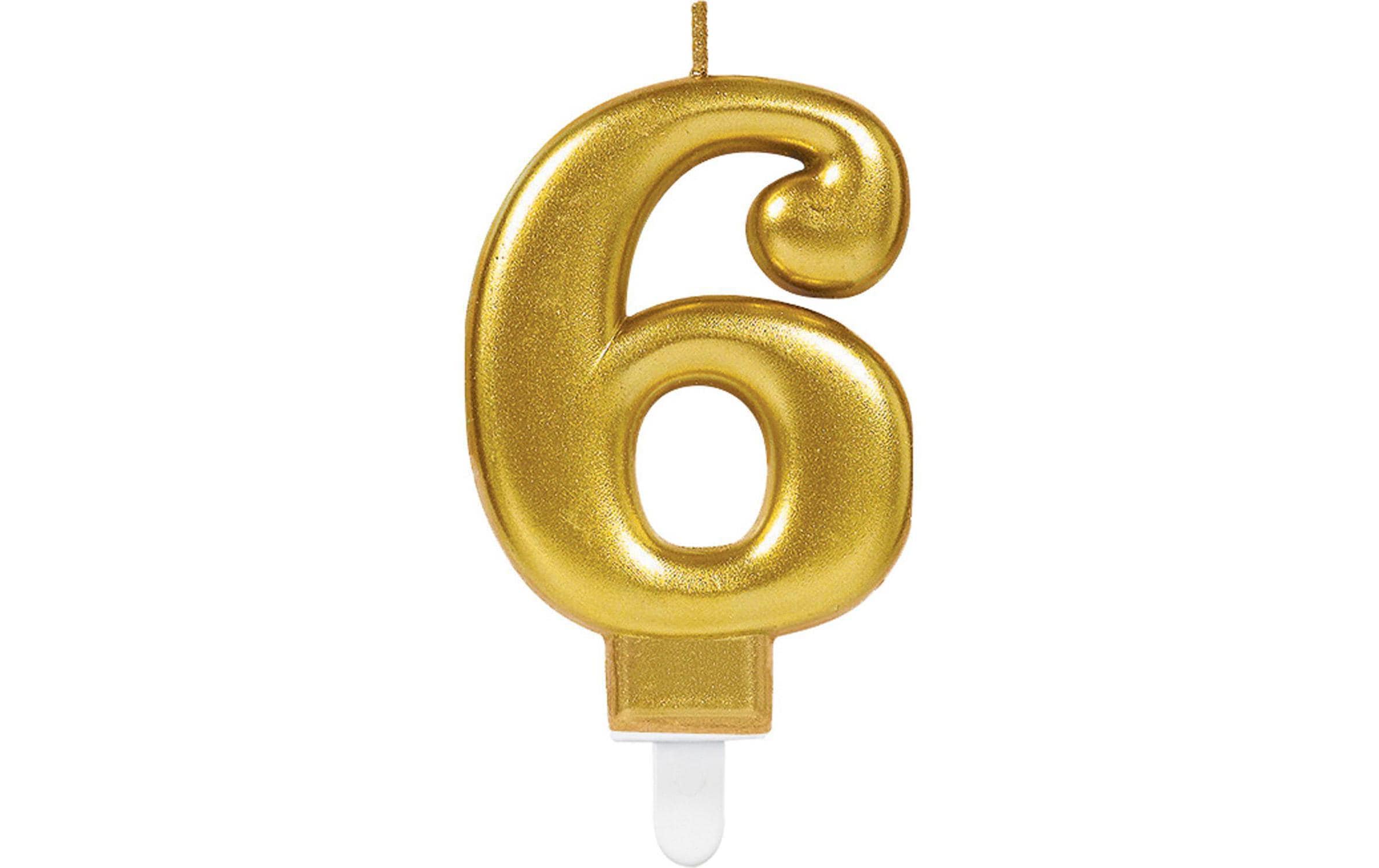 Amscan Zahlenkerze Nummer 6, 1 Stück