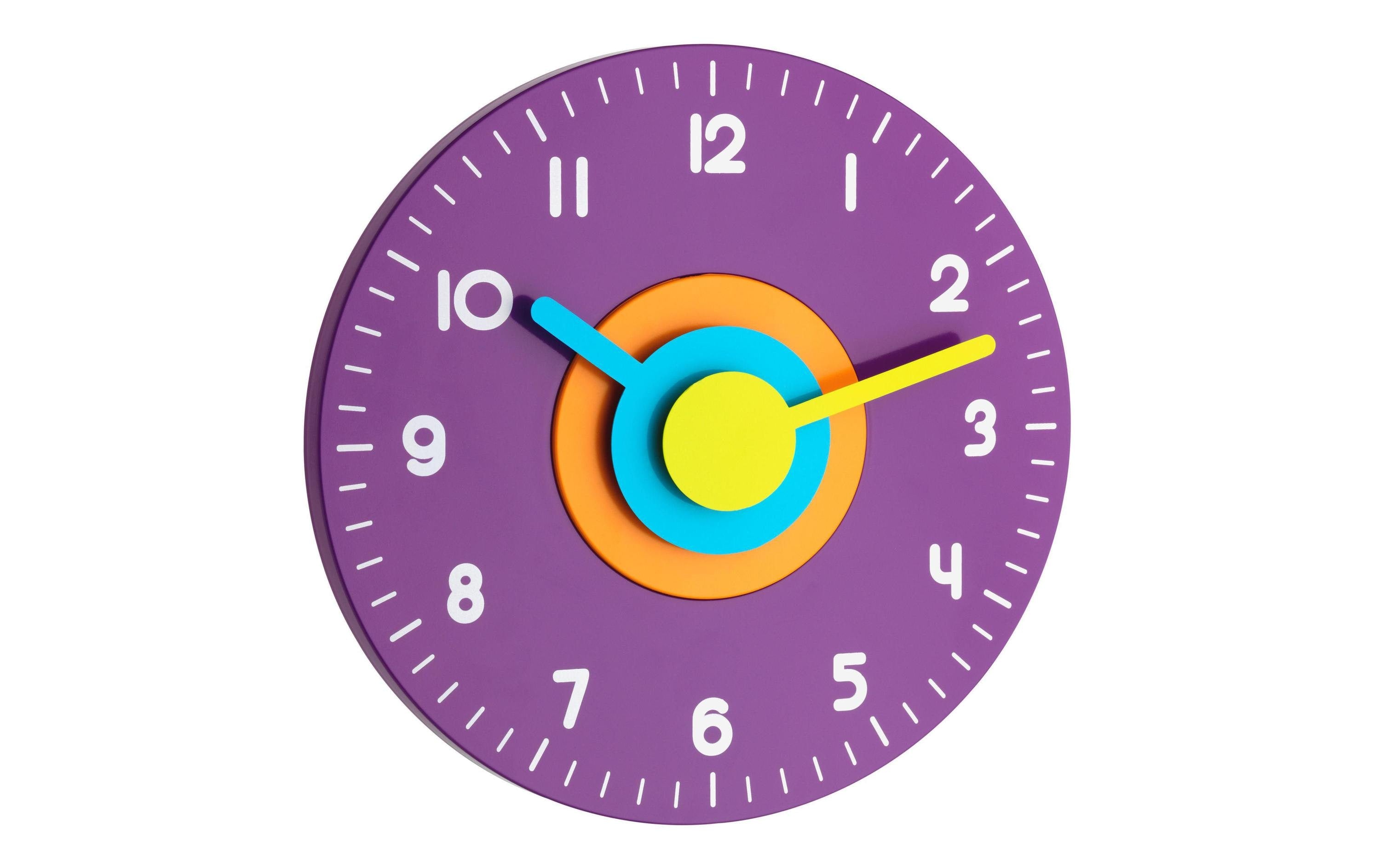 TFA Dostmann Wanduhr Ø 23 cm, Violett
