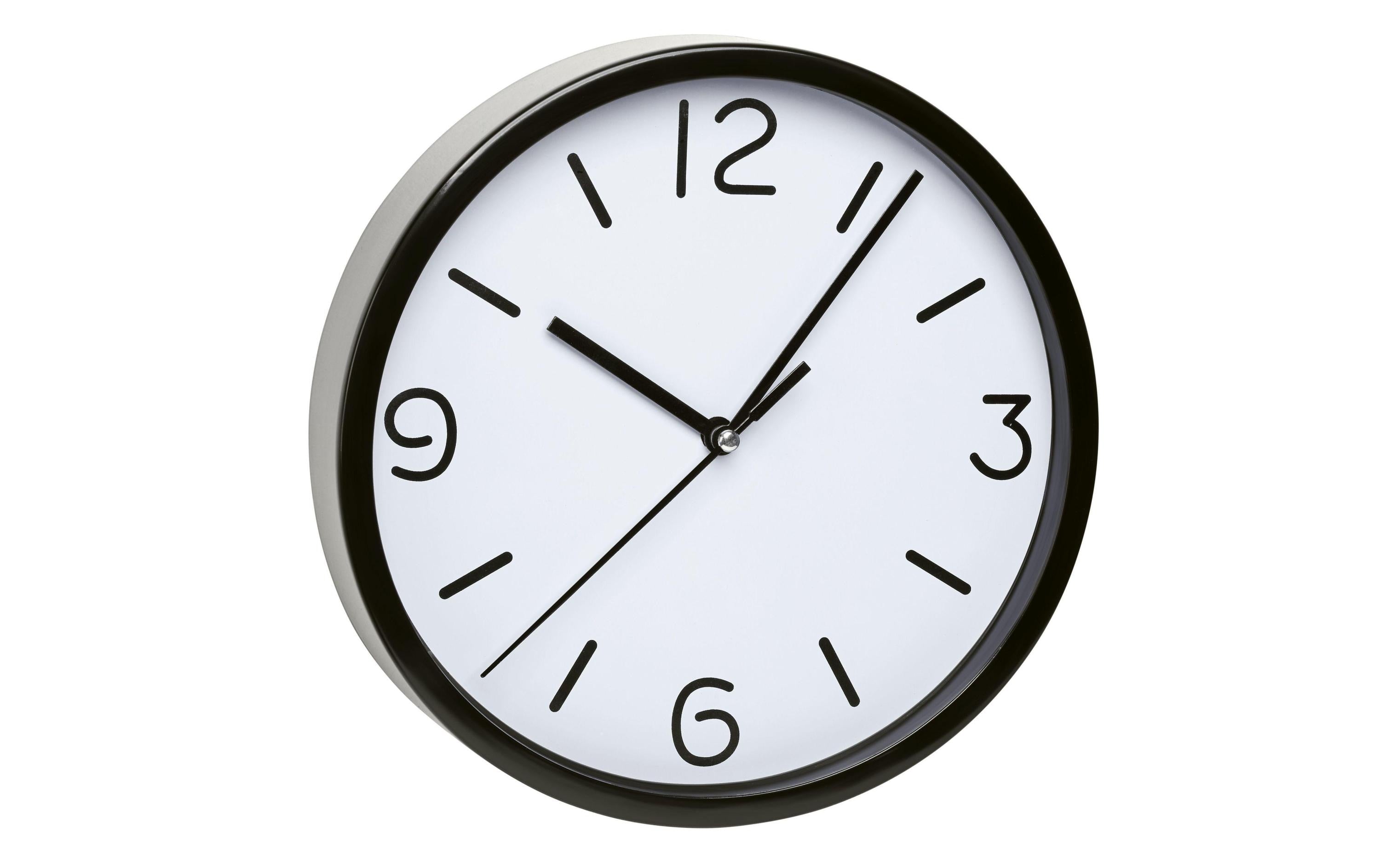 TFA Dostmann Wanduhr Analog Ø 20 cm, Schwarz