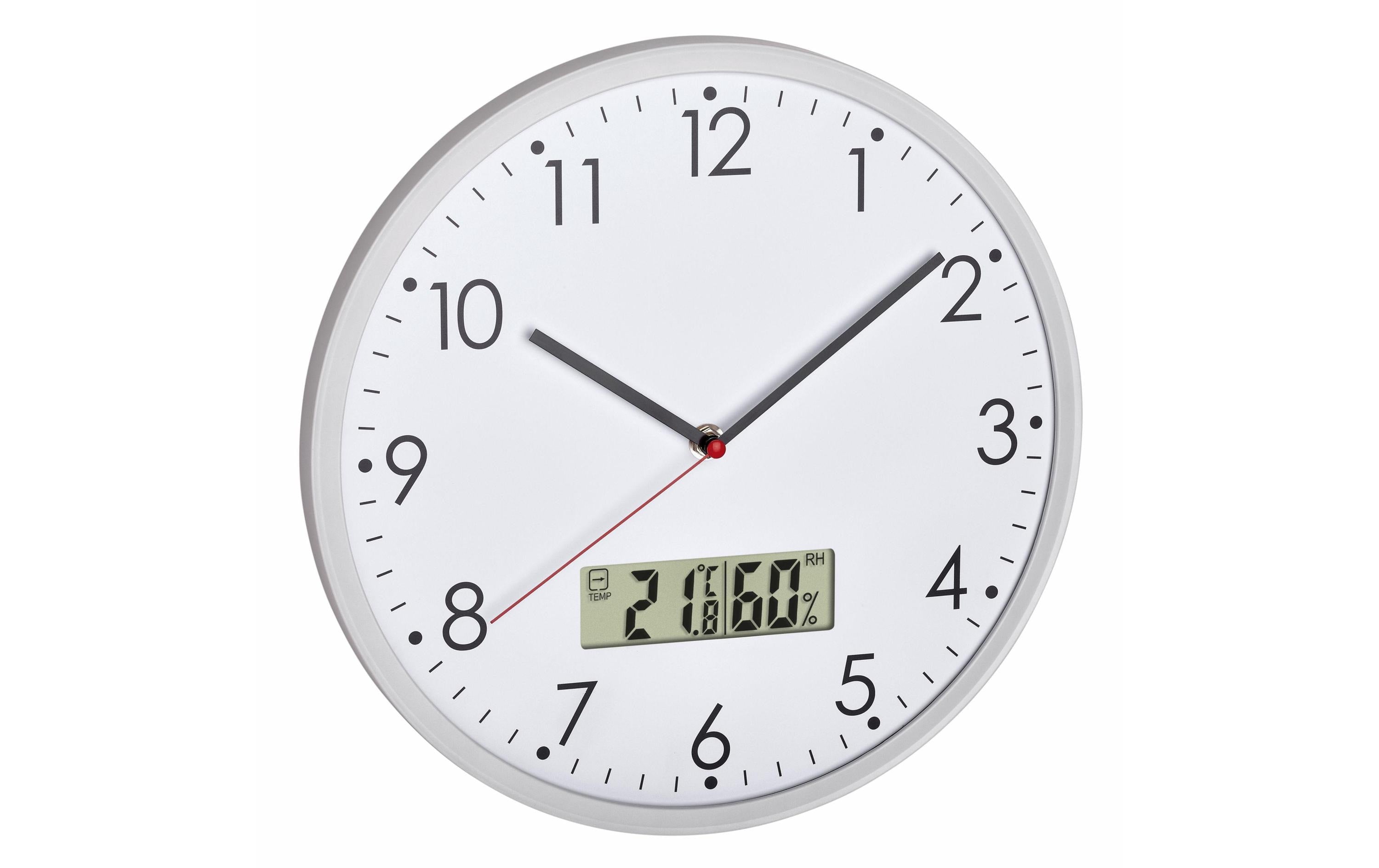 TFA Dostmann Wanduhr Ø 30.2 cm, Weiss