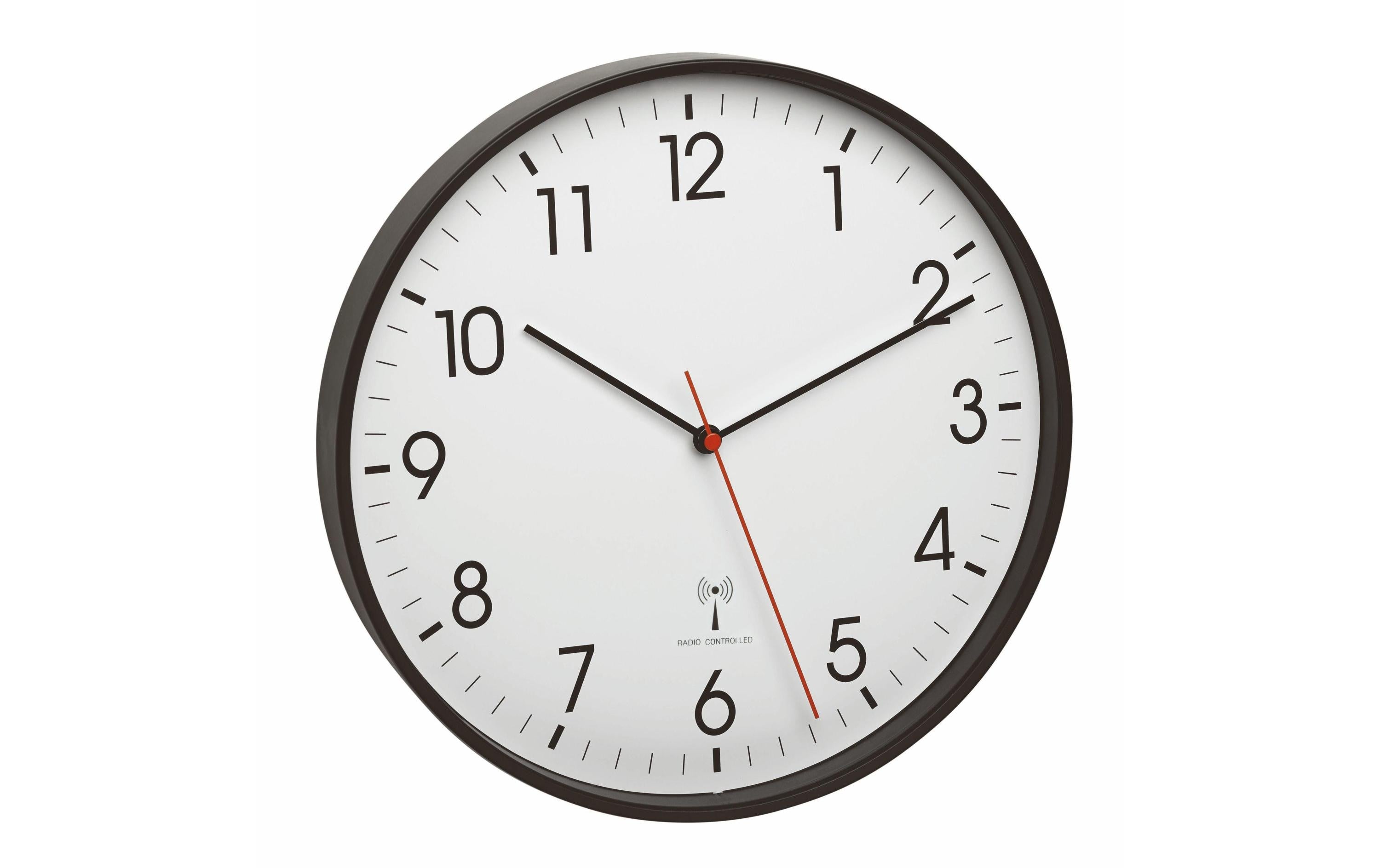 TFA Dostmann Funk-Wanduhr Ø 30.5 cm, Schwarz