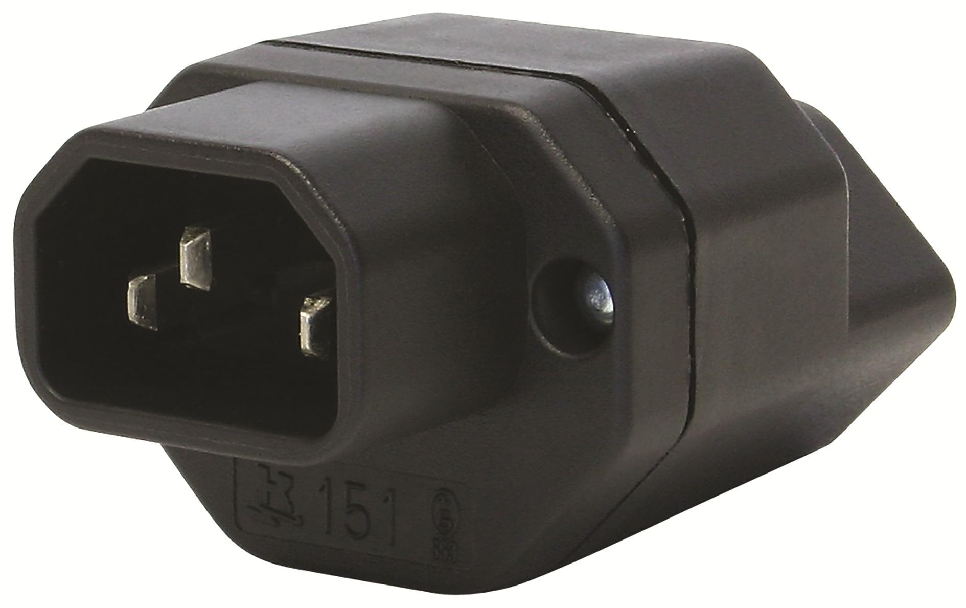 STEFFEN Adapterstecker C14 - T13 Schwarz