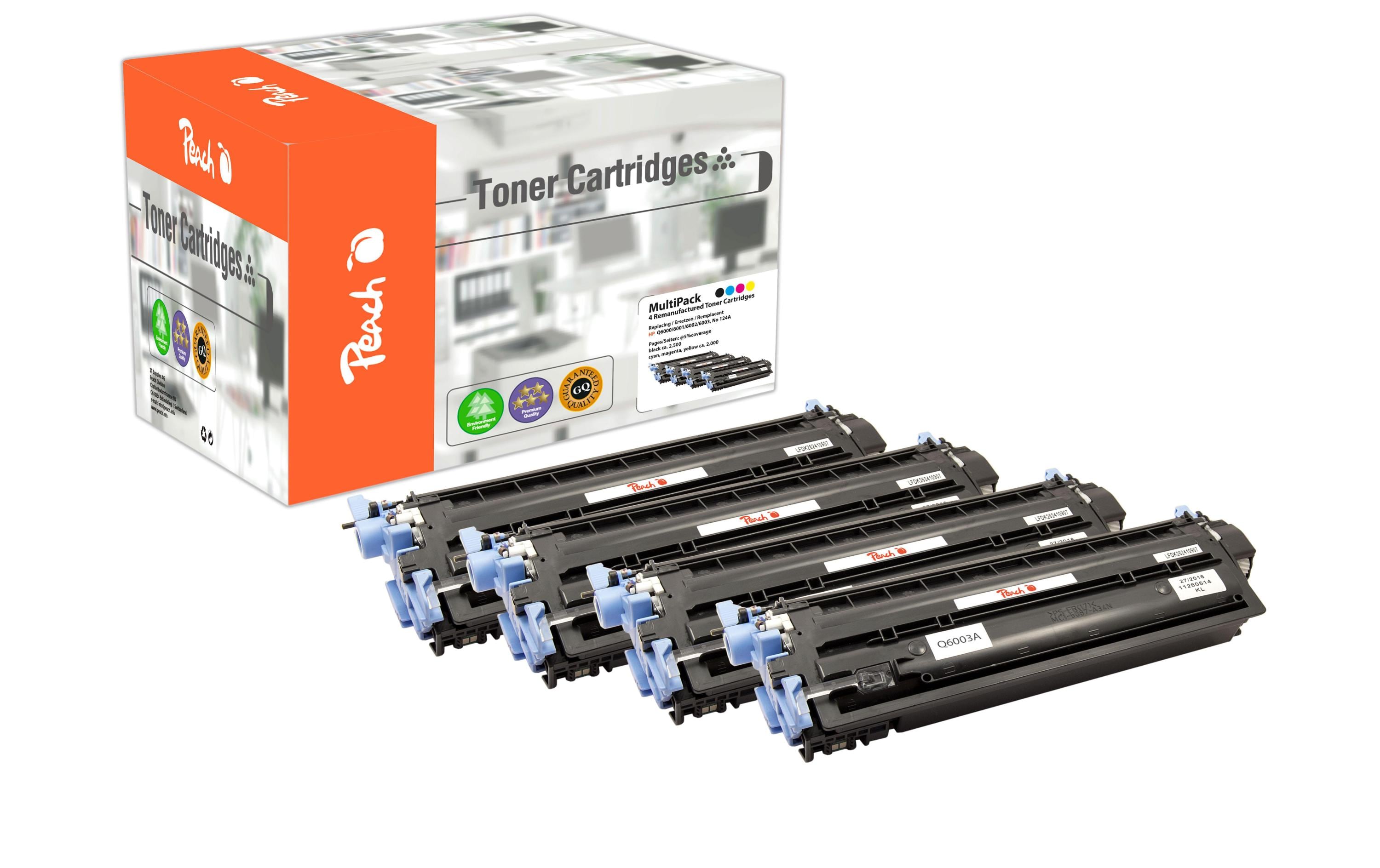 Peach Tonerset HP Nr. 124A (Q6001-4 ) BK, C, M, Y