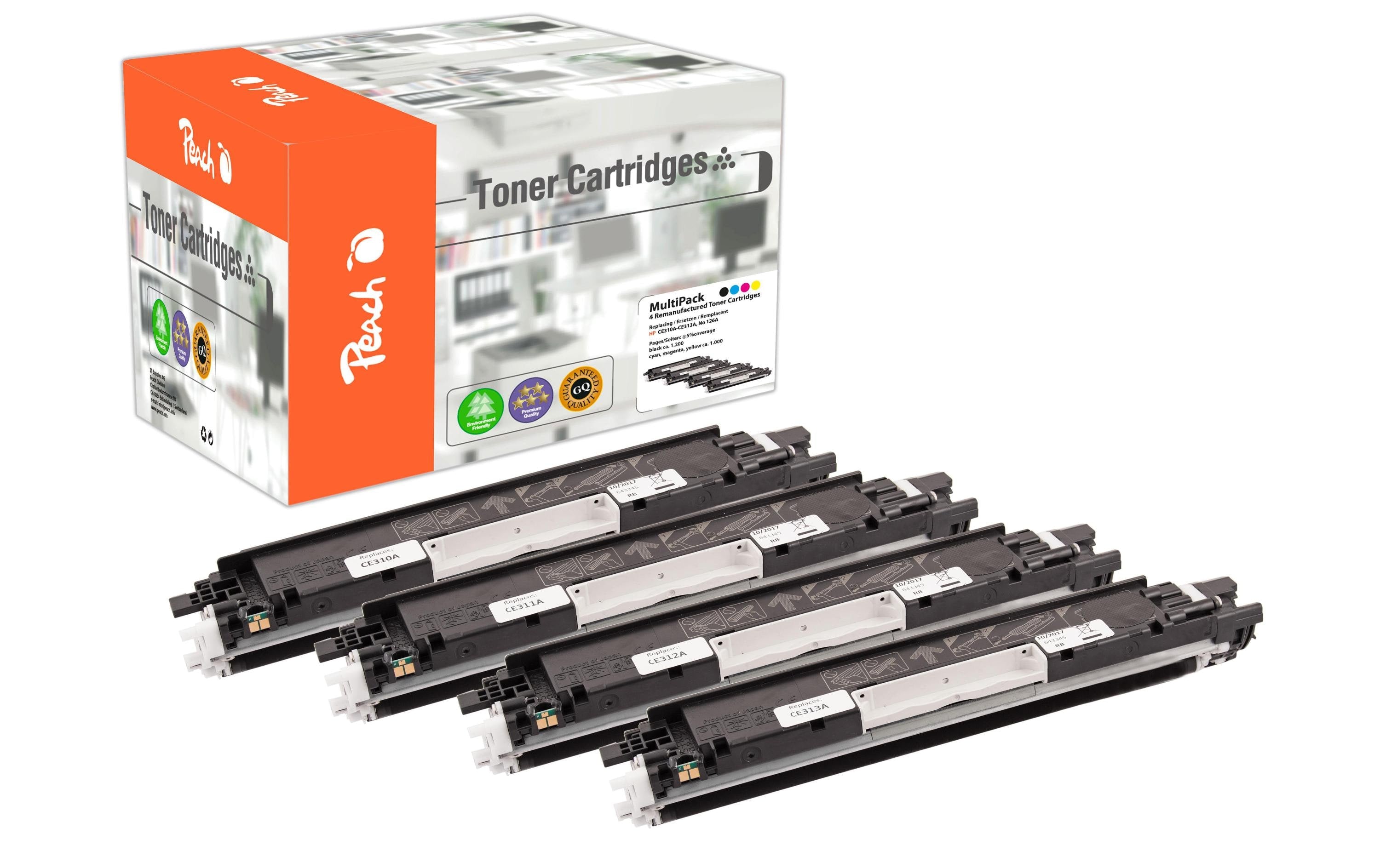 Peach Tonerset HP Nr. 126A (CE31A) BK, C, M, Y