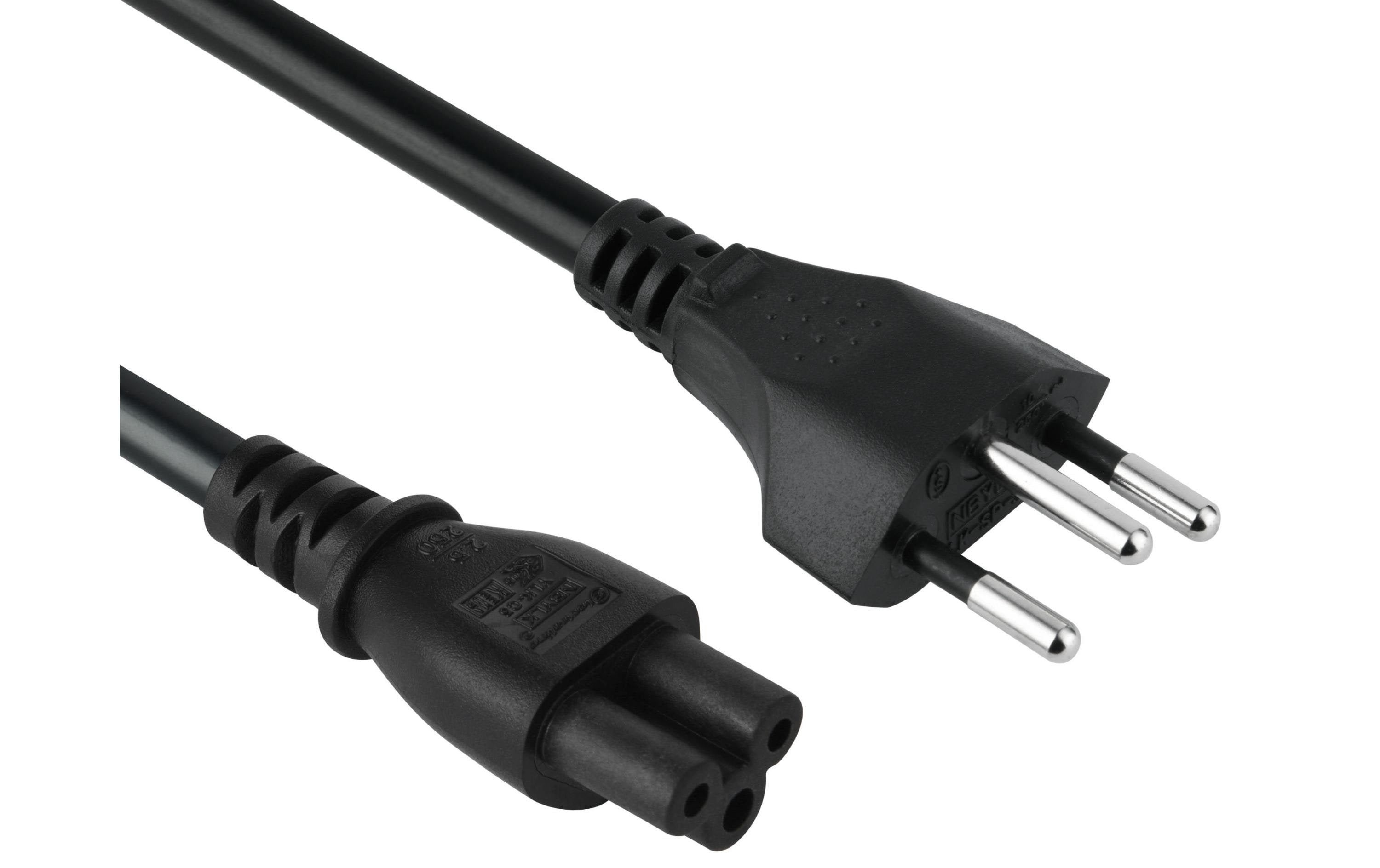 Diggelmann Netzkabel 0.5 m C5 - T12 Schwarz