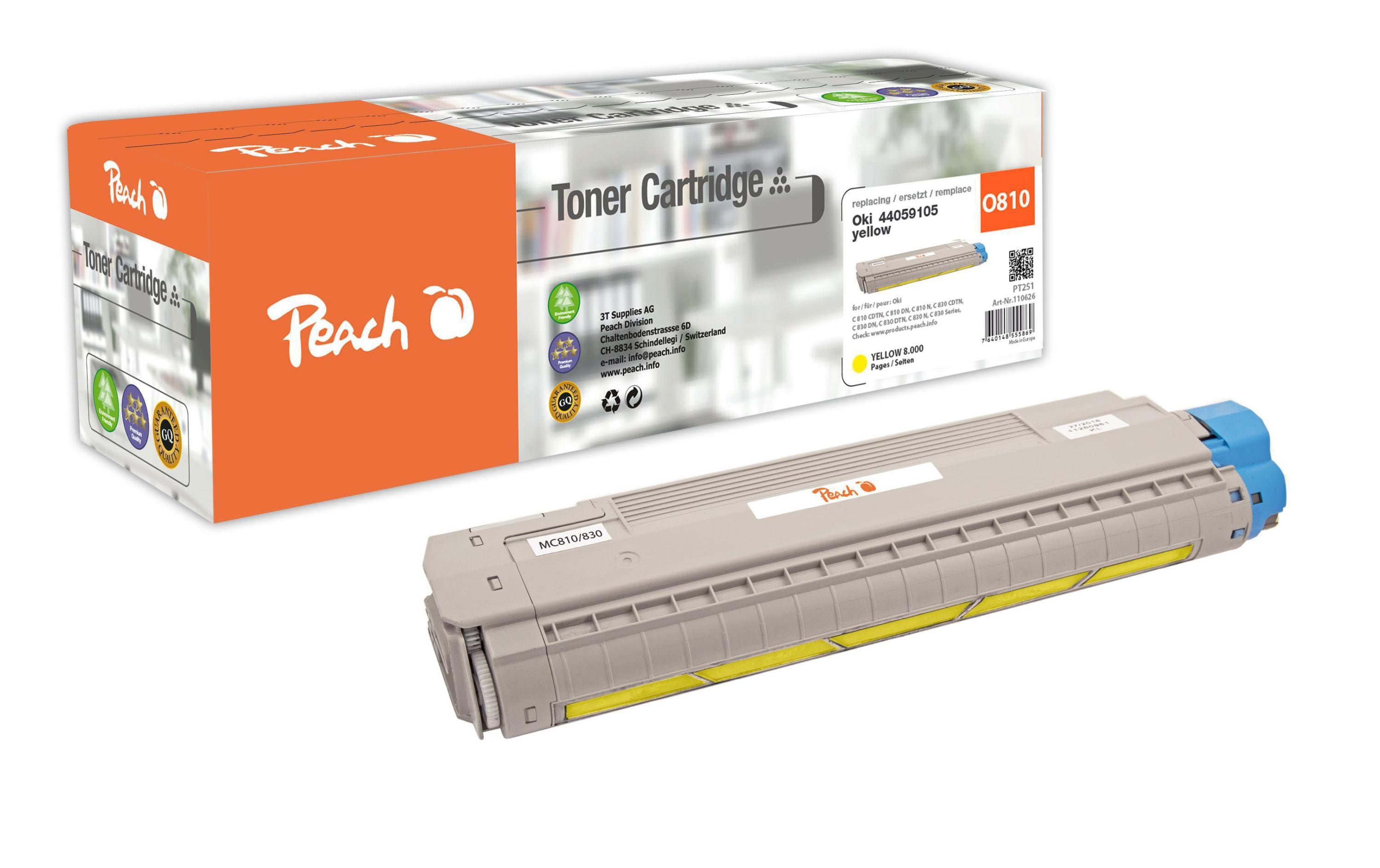 Peach Toner OKI 44059105 Yellow