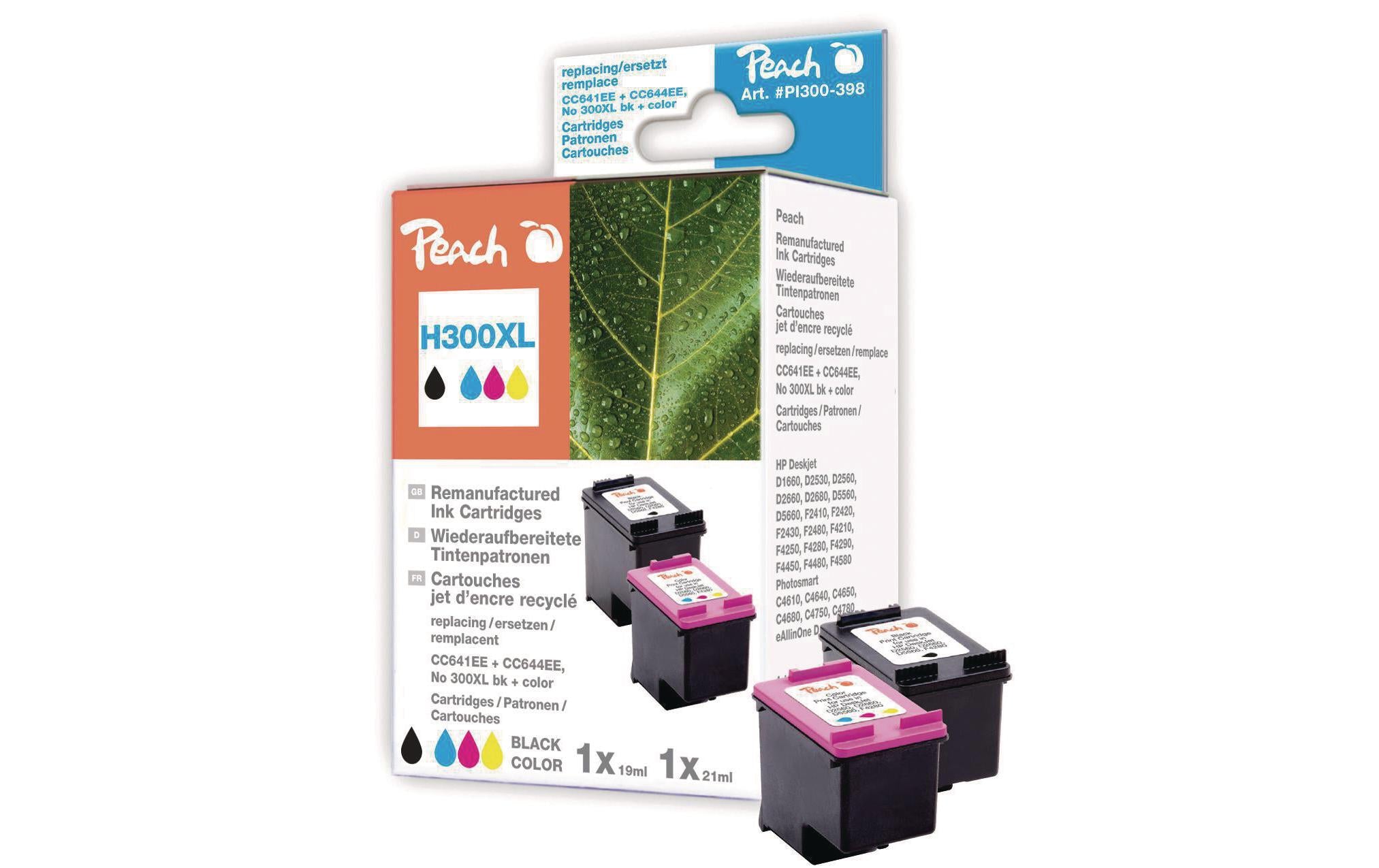 Peach Tintenset HP Nr. 300XL (CC641EE/CC644EE) BK, C, M, Y