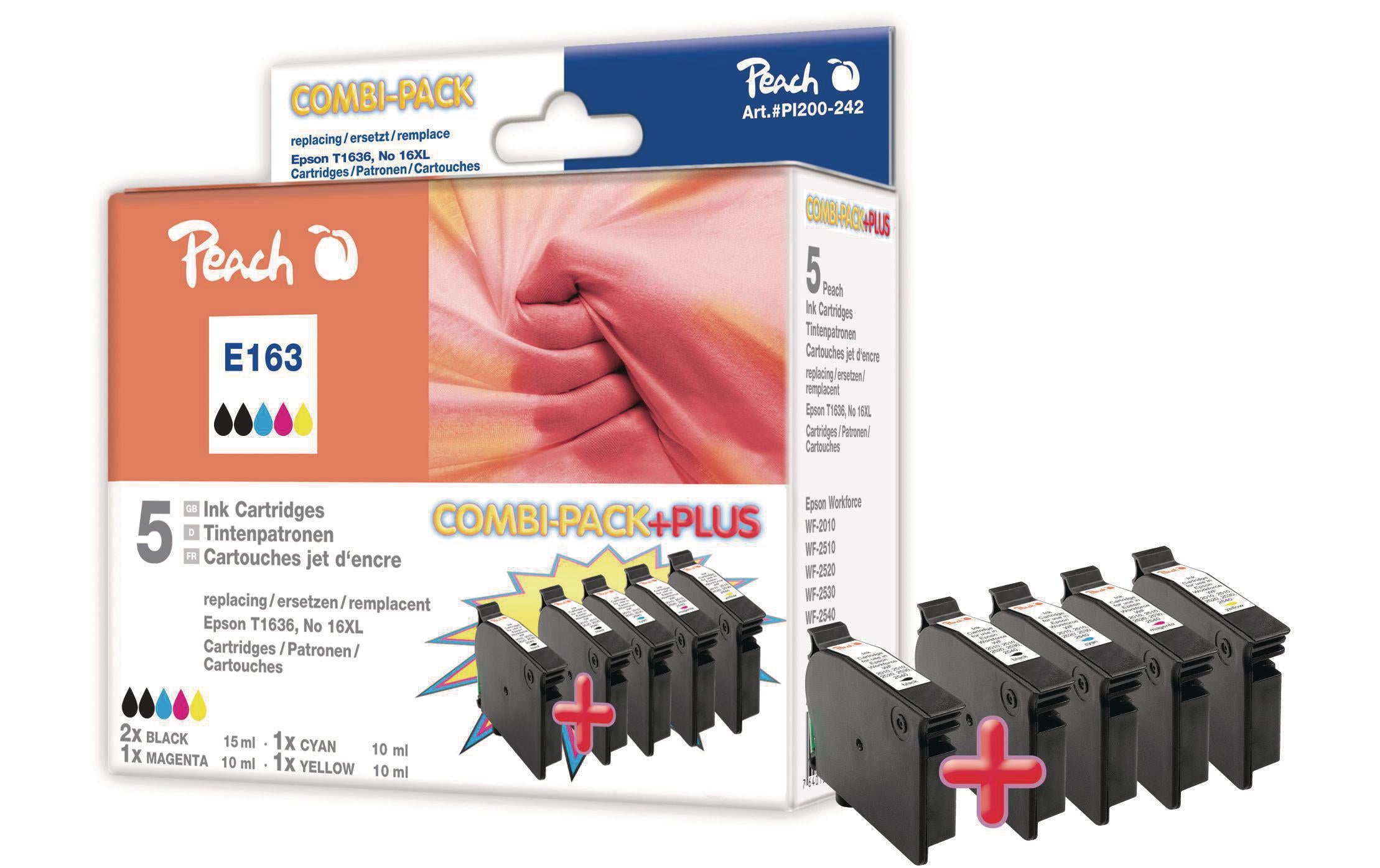 Peach Tintenset Epson T1631-T1634 BK, C, M, Y