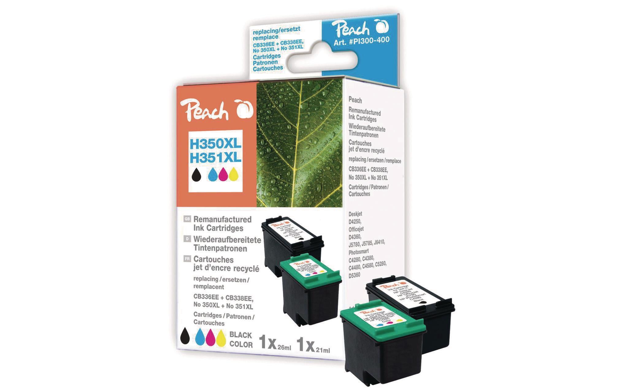 Peach Tintenset HP Nr. 350XL (CB336EE/CB338EE) BK, C, M, Y