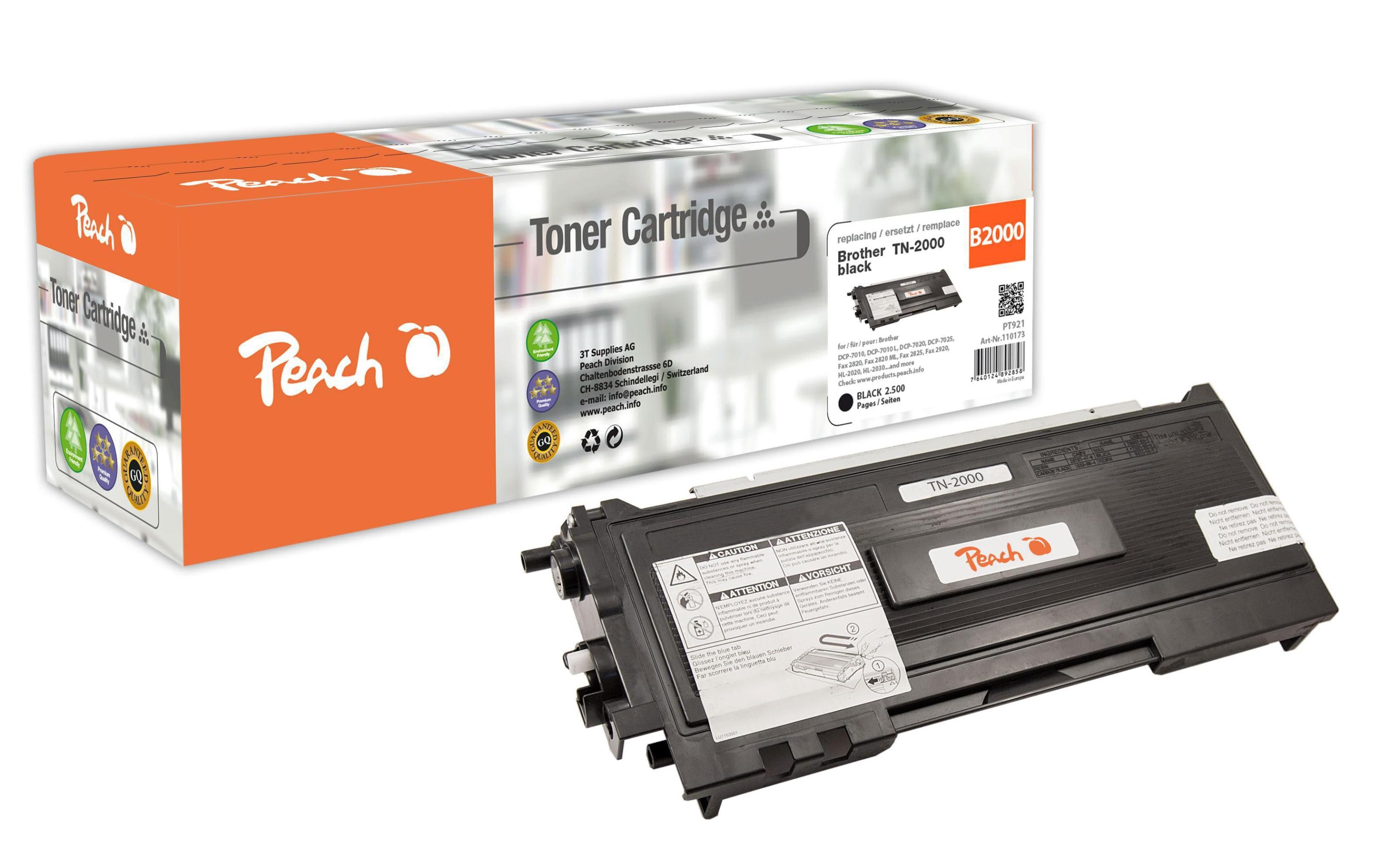 Peach Toner Brother HL-2030 Black