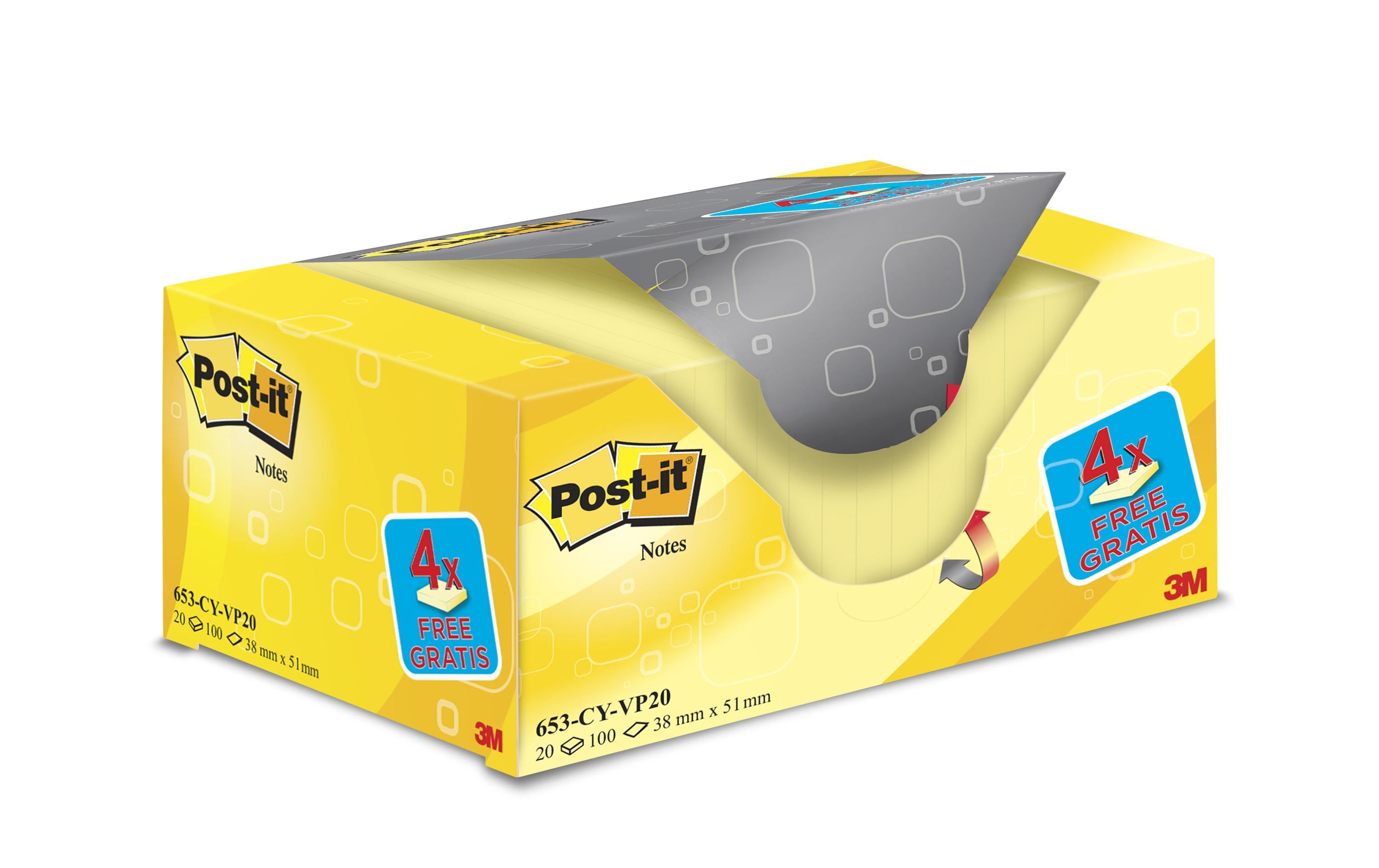 Post-it Notizzettel Post-it 3.8 cm x 5.1 cm Gelb, 20 Blöcke