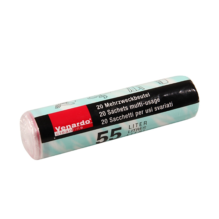 Mehrzweckbeutel transp. /55L Rolle à 20 Sack,HDPE,7my PP-Band,600x770mm, Venardo