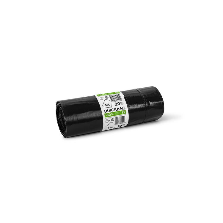 Kehrichtsack 35L/schwarz OKS Rolle à 20 Sack, LDPE, Zugband 555x600+50mm, Interl
