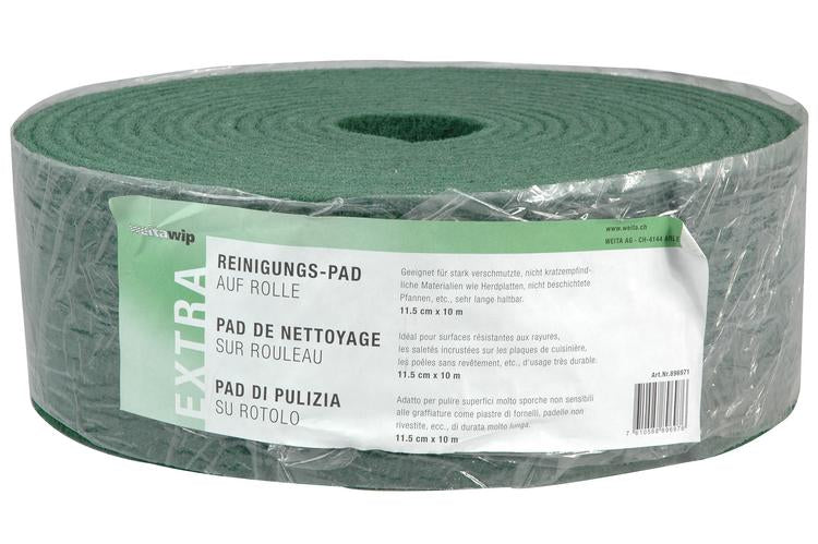 Reinigungspad grün auf Rollen 11.5 cm x 10 m, extra stark 1 Rolle im Beutel