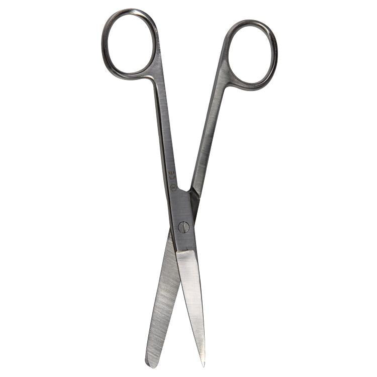 Schere 14cm Inox steril 1 Stk/Bt, 89 Bt/Disp, einfach verpackt, spitz/stumpf, ge