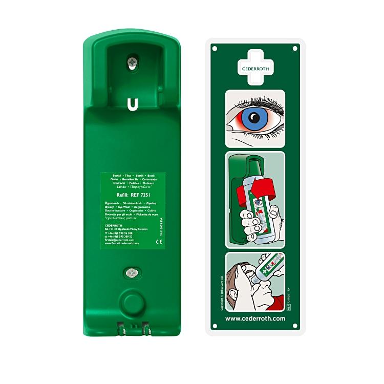 Wandhalterung Augendusche Für 500ml Flasche, 9x27x7cm Mit Anleitungstafel