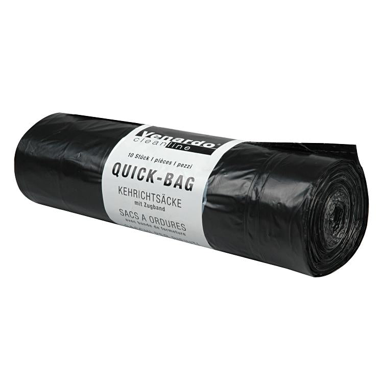 Kehrichtsack 110L/schwarz Rollen à 10 Stk, Zugband 720x1030x+50mm, LDPE 40µ
