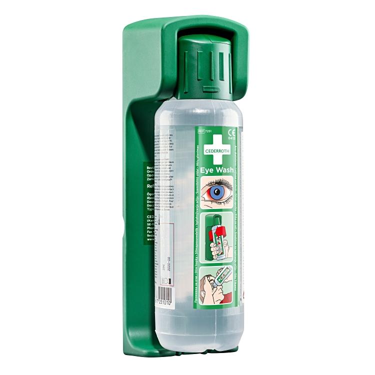 Wandhalterung Augendusche Für 500ml Flasche, 9x27x7cm Mit Anleitungstafel