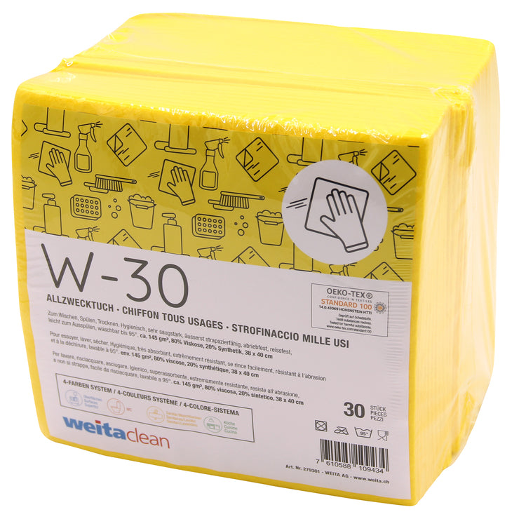 W-30 Allzwecktuch 38 x 40 cm Beutel à 30 Stk, 145g/m2, 80% Visk/20% Synt