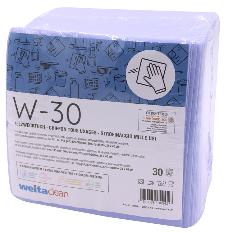 W-30 Allzwecktuch 38 x 40 cm Beutel à 30 Stk, 145g/m2, 80% Visk/20% Synt
