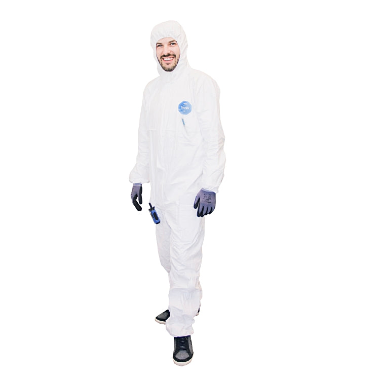 Tyvek 100 Pocket, Gr.M-XXL weiss mit Kapuze, Gummizug Reissverschluss, 3 Taschen