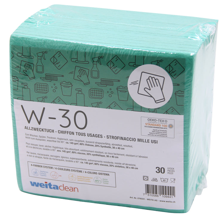 W-30 Allzwecktuch 38 x 40 cm Beutel à 30 Stk, 145g/m2, 80% Visk/20% Synt