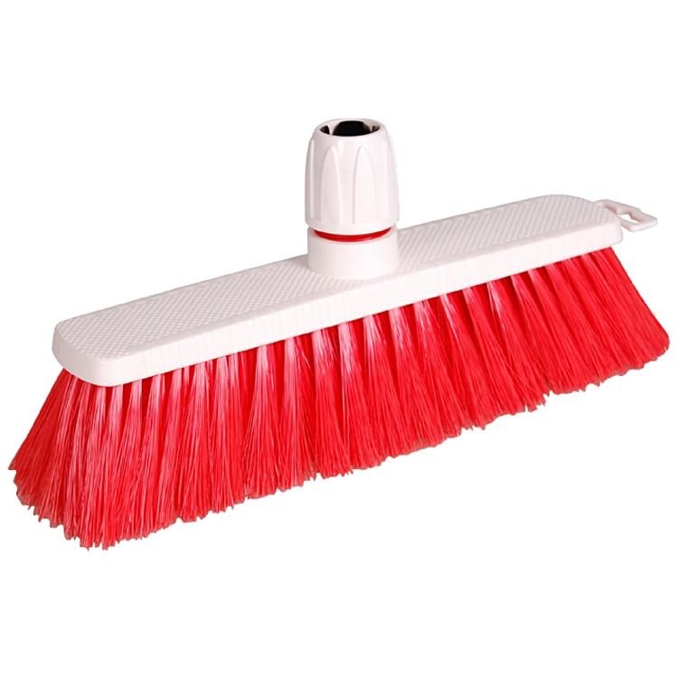 Hygienebesen 30cm, rot Körper: PP weiss, Besatz: Polyester 0.25 mm (weich)